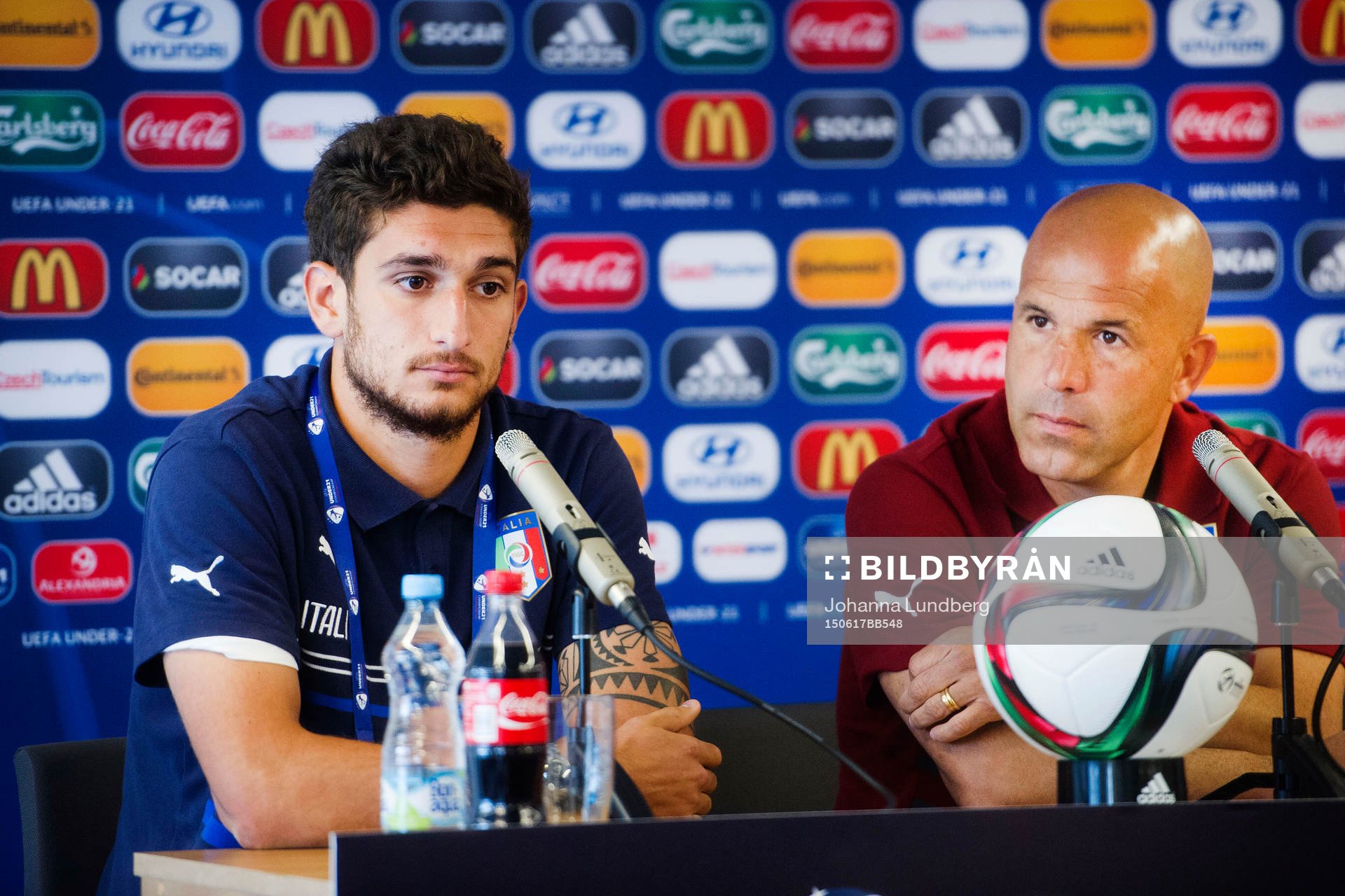 Italiens Matteo Bianchetti och förbundskapten Luigi Di