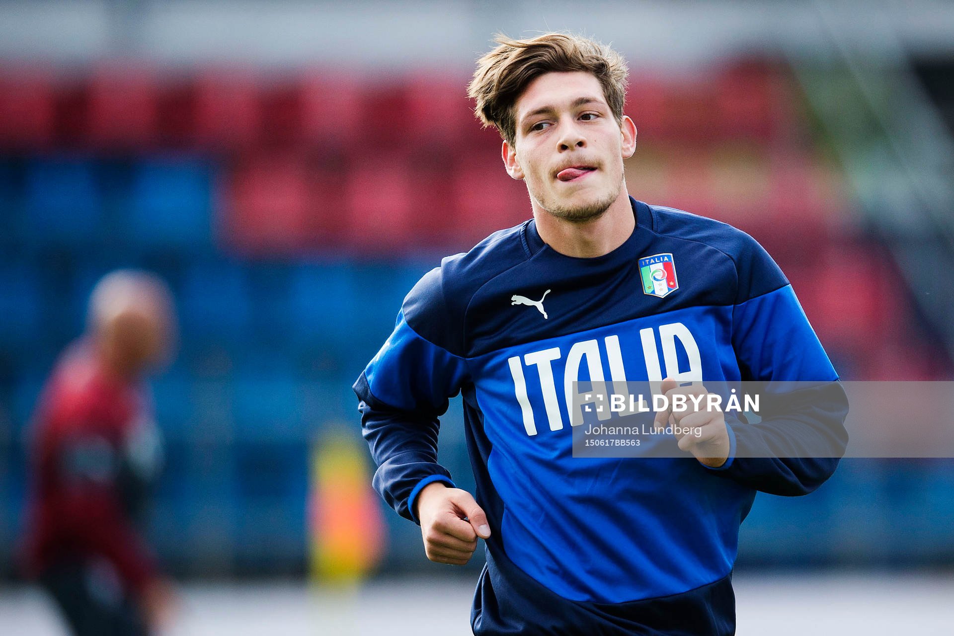 Italiens Andrea Belotti under en träning med det italienska U21 landslaget den 17 juni 2015 i Olomouc.