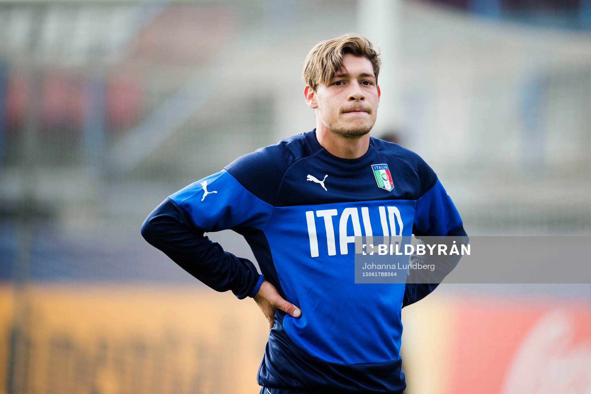 Italiens Andrea Belotti under en träning med det italienska U21 landslaget den 17 juni 2015 i Olomouc.