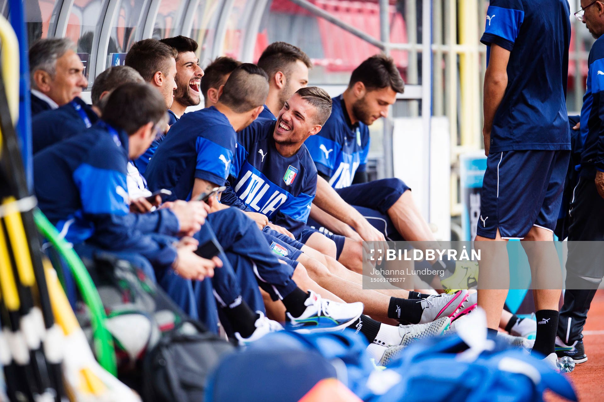 Italiens spelare på bänken