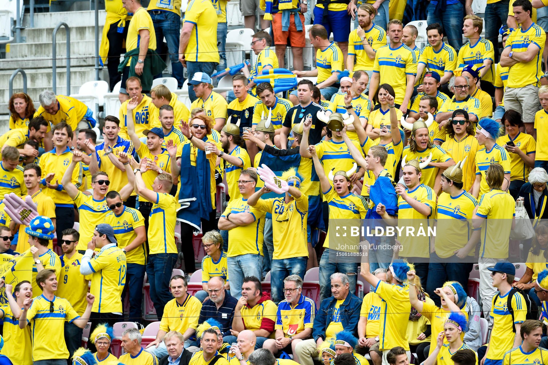 Svenska supportrar på läktaren