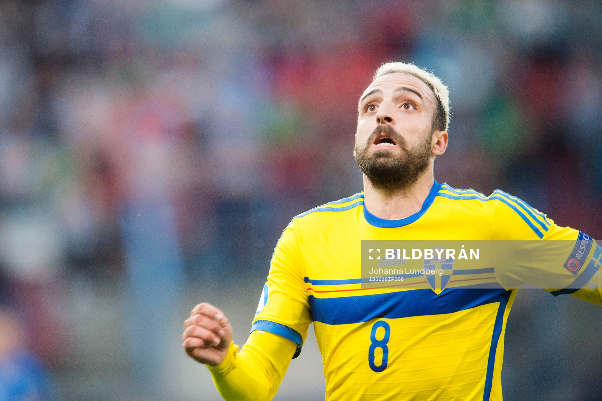 Sveriges Abdullah Khalili under fotbollsmatchen i U21-EM mellan Italien och Sverige den 18 juni 2015 i Olomouc.