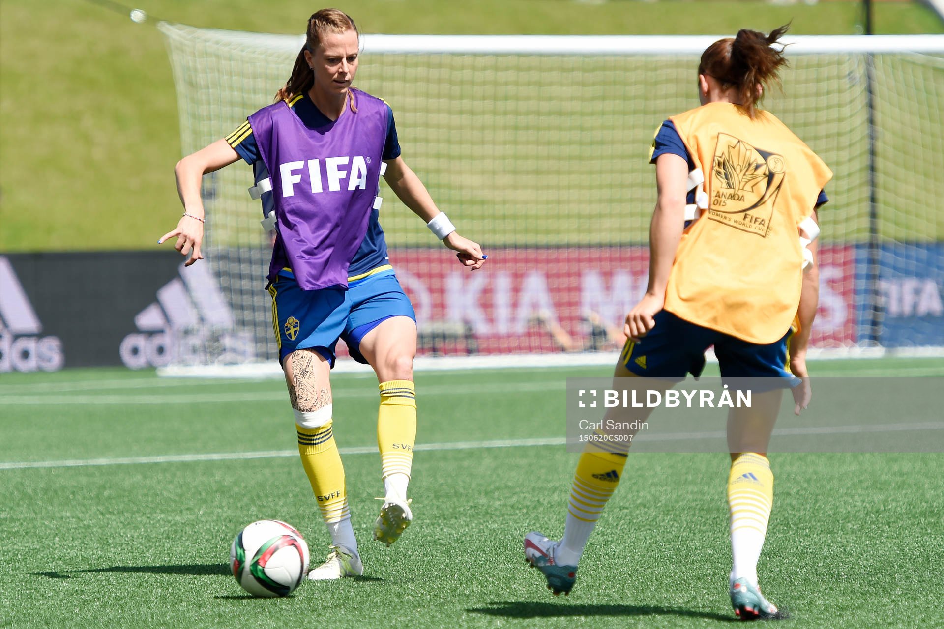 Sveriges Lotta Schelin före åttondelsfinalen i VM mellan