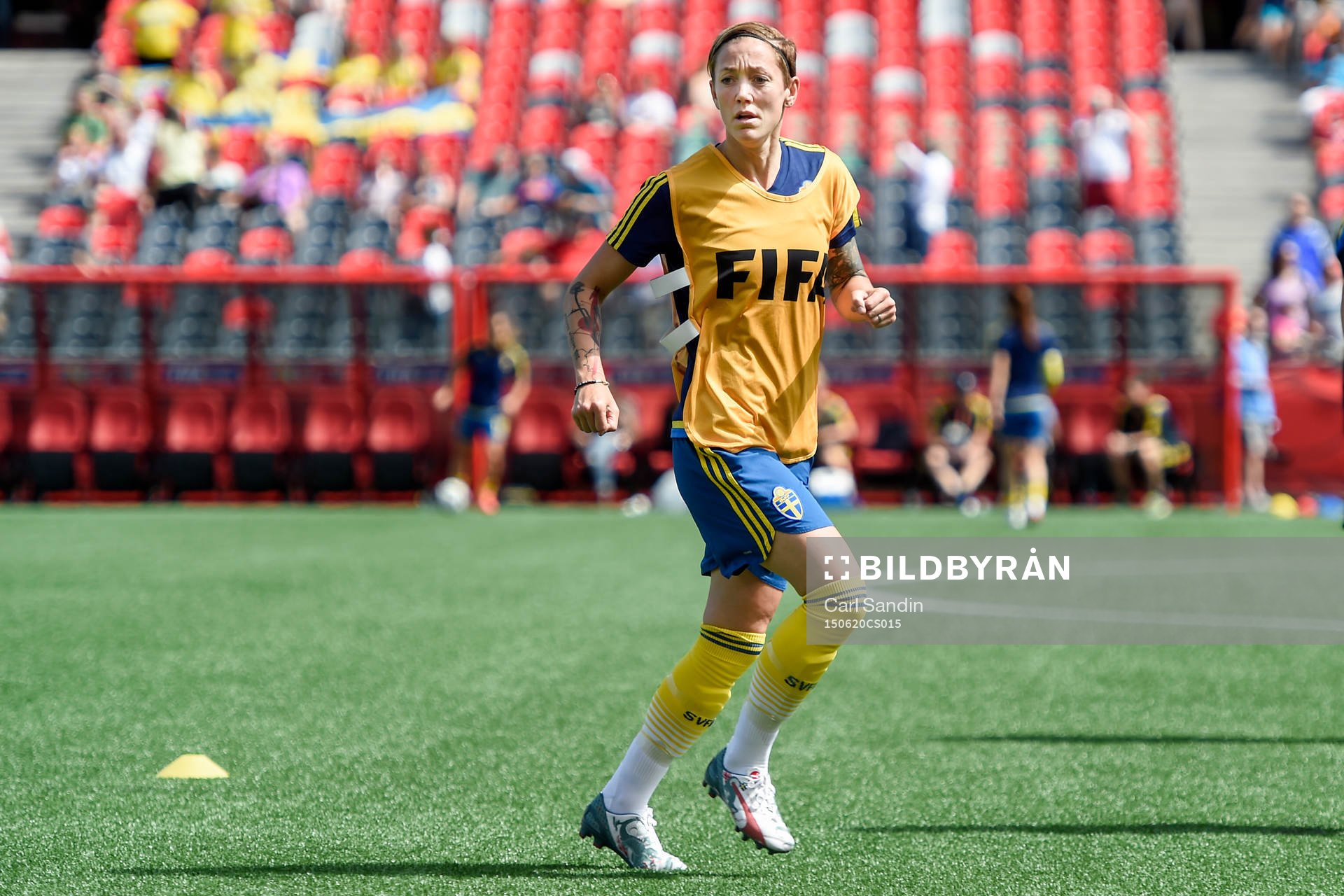 Sveriges Therese Sjögran före åttondelsfinalen i VM