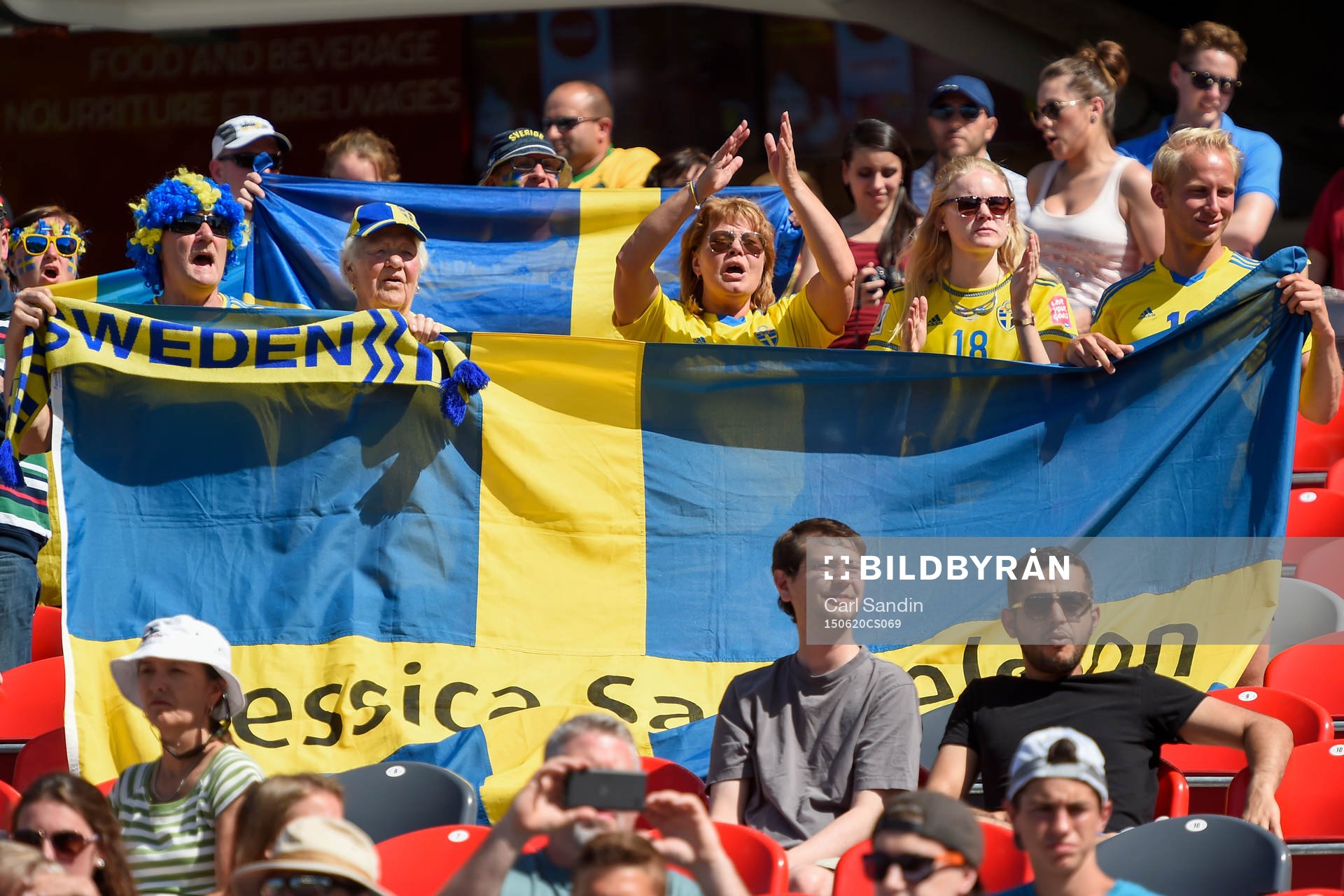 Svenska supportrar på läktaren