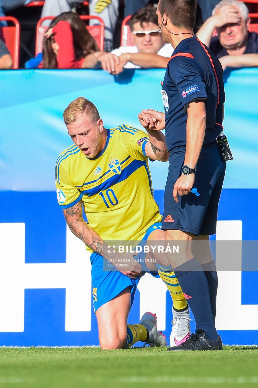 Sveriges John Guidetti har ont