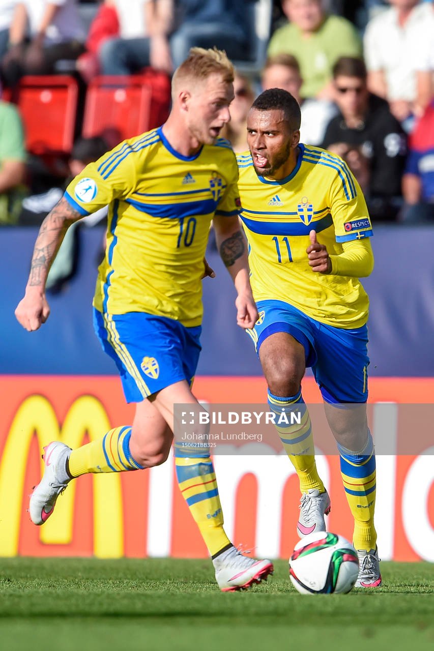 Sveriges Isaac Kiese Thelin och John Guidetti