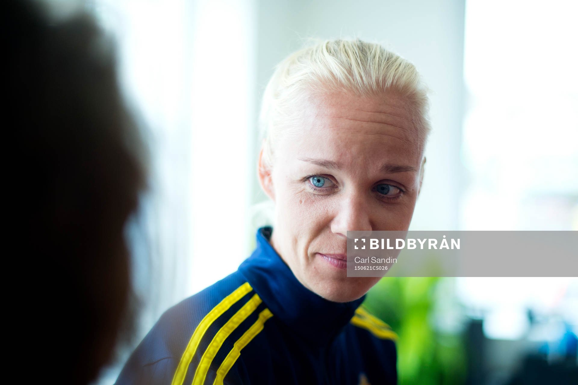 Sveriges Caroline Seger blir intervjuad