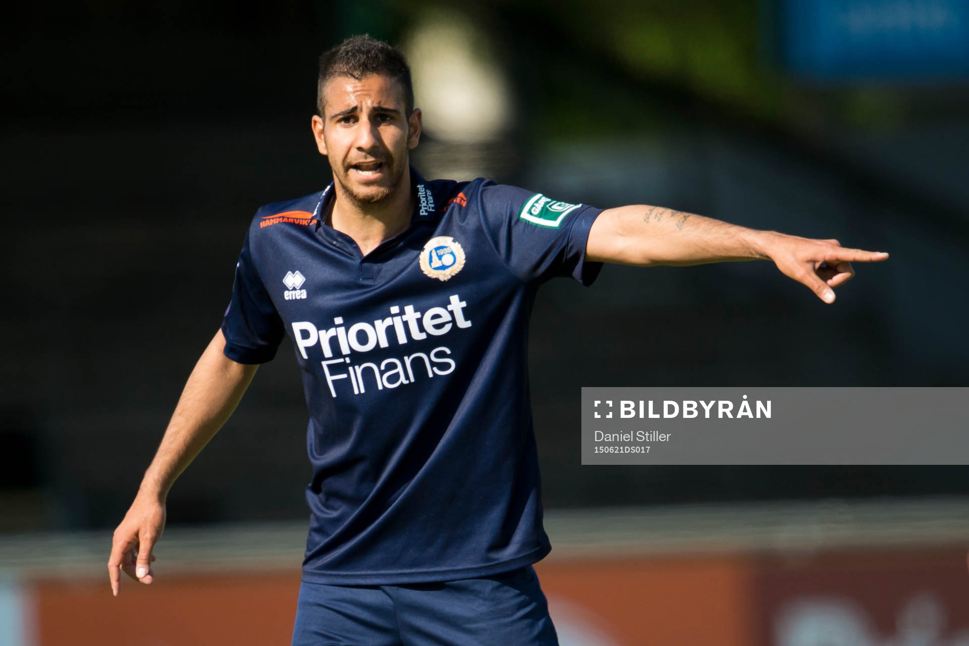 Utsiktens Enis Maljici under fotbollsmatchen i Superettan mellan Utsikten och Värnamo den 21 juni 2015 i Göteborg.