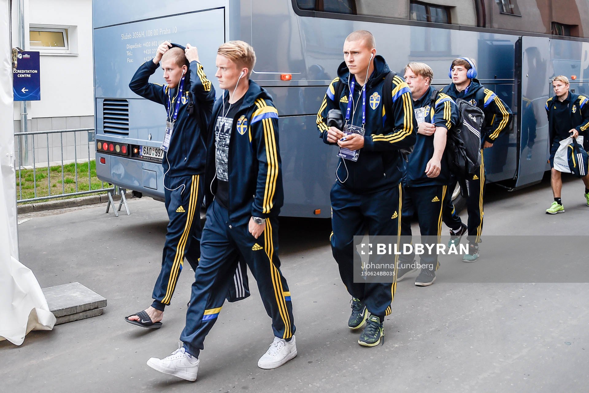 Sveriges Simon Gustafson, Sam Larsson och Victor Nilsson