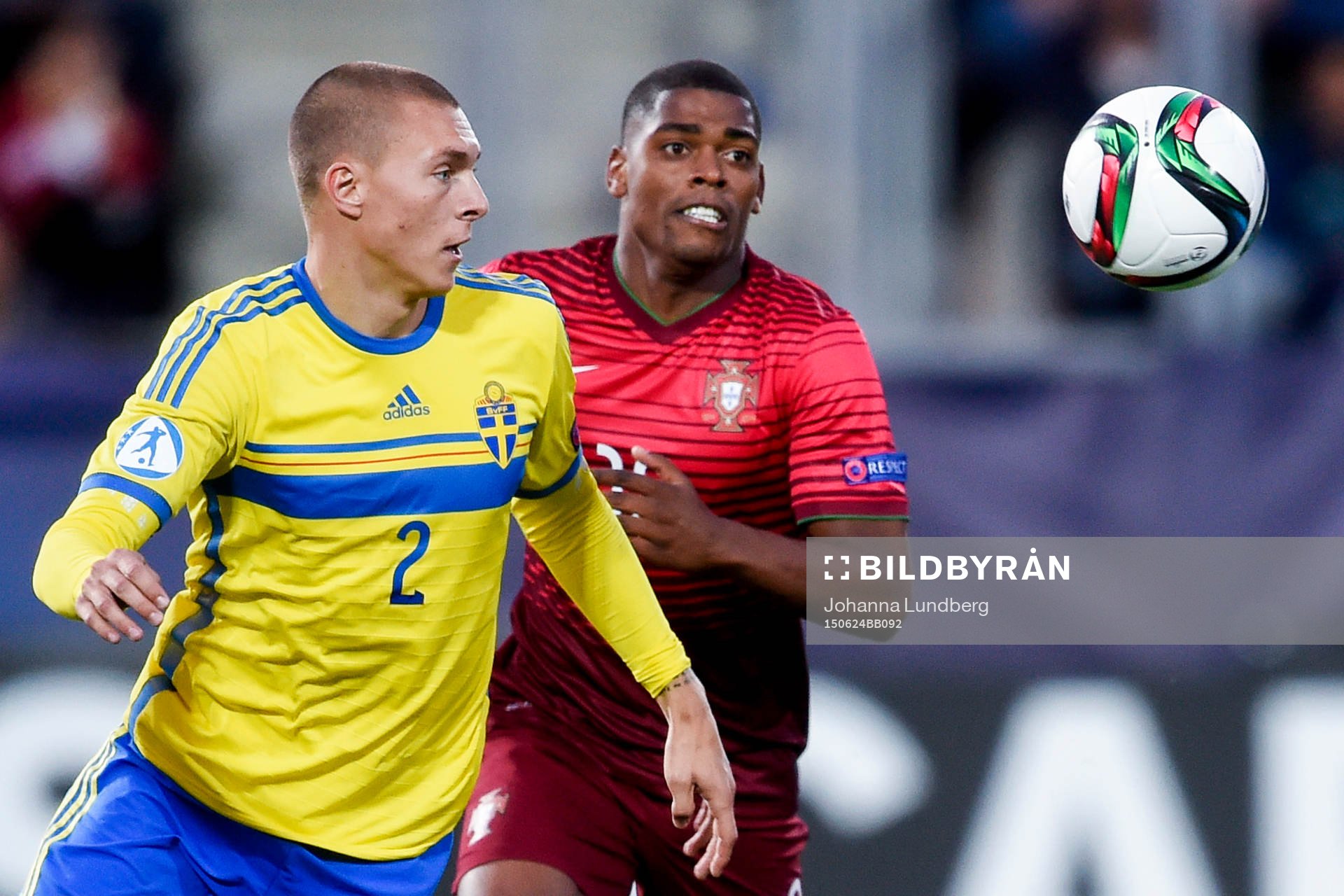 Sveriges Victor Nilsson Lindelöf och Portugals Sérgio