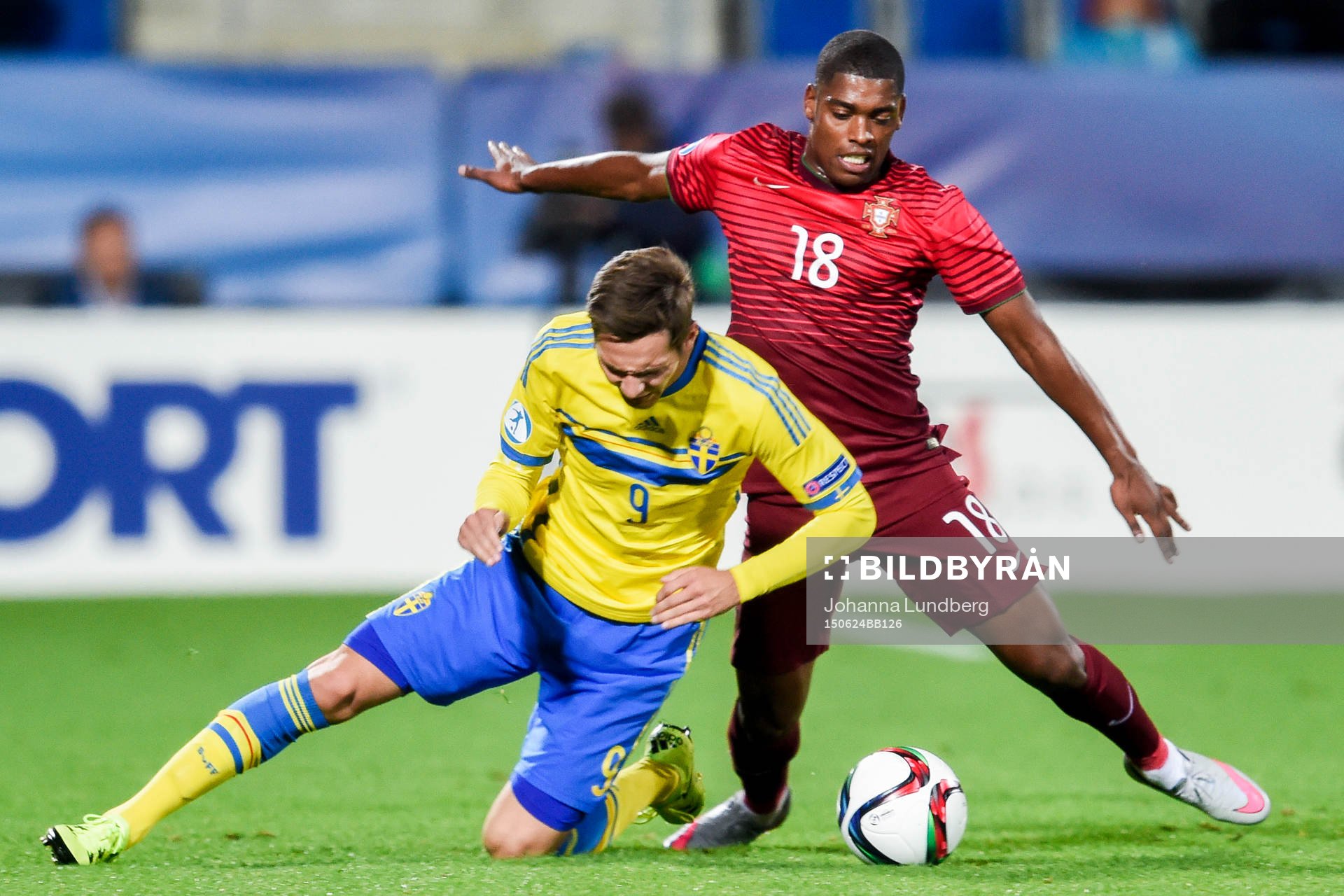 Sveriges Branimir Hrgota och Portugals Ivan Cavaleiro