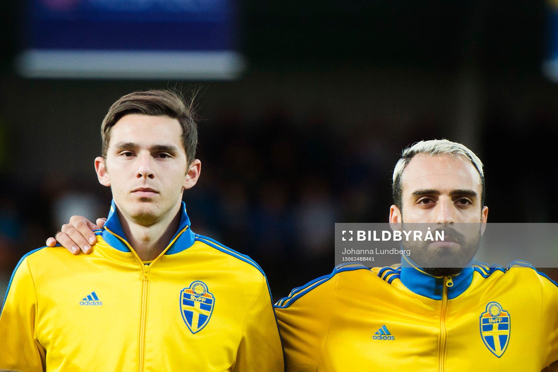 Sveriges Branimir Hrgota och Abdullah Khalili