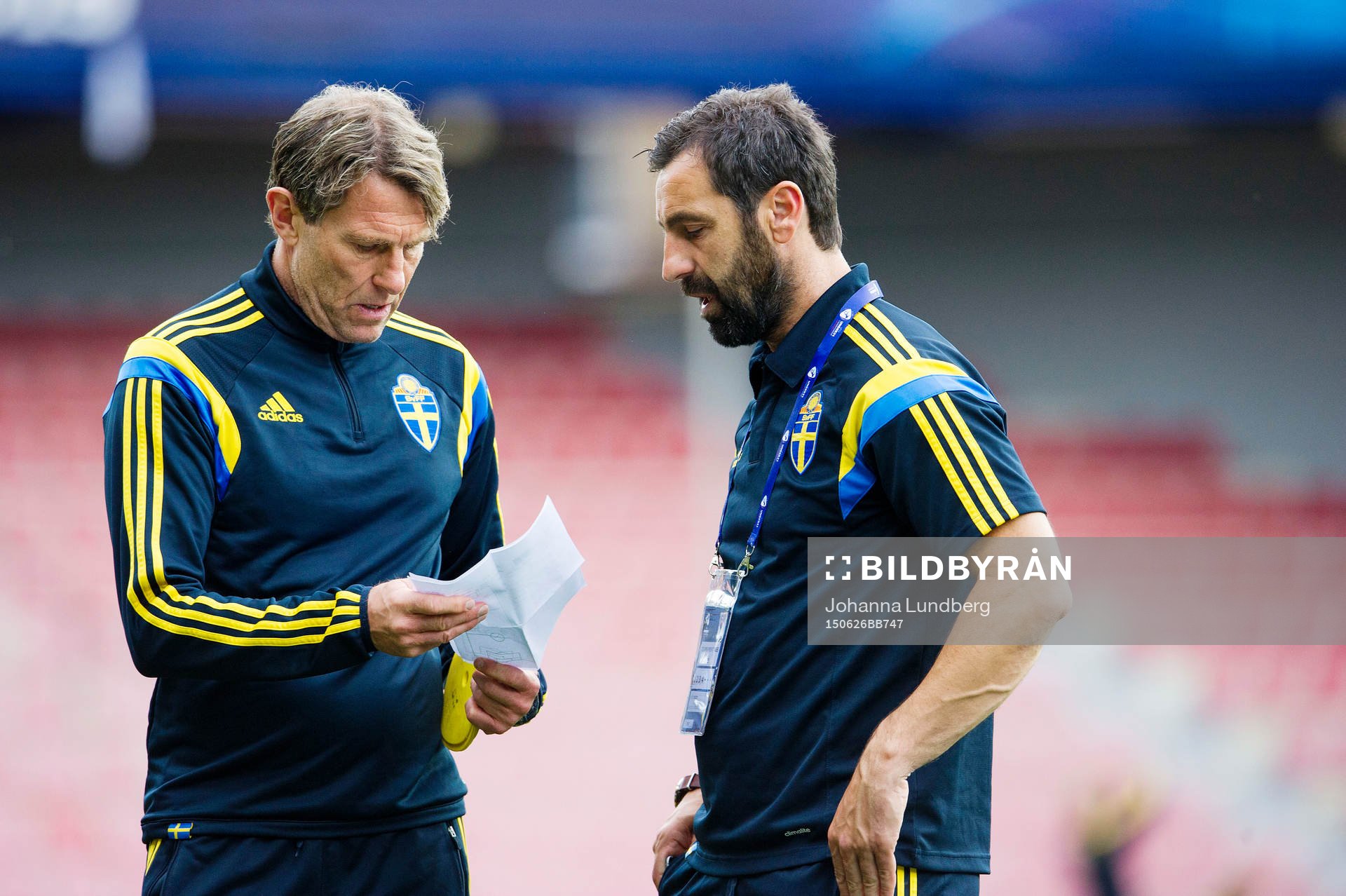 Sveriges förbundskapten Håkan Ericson och scout Zlatan