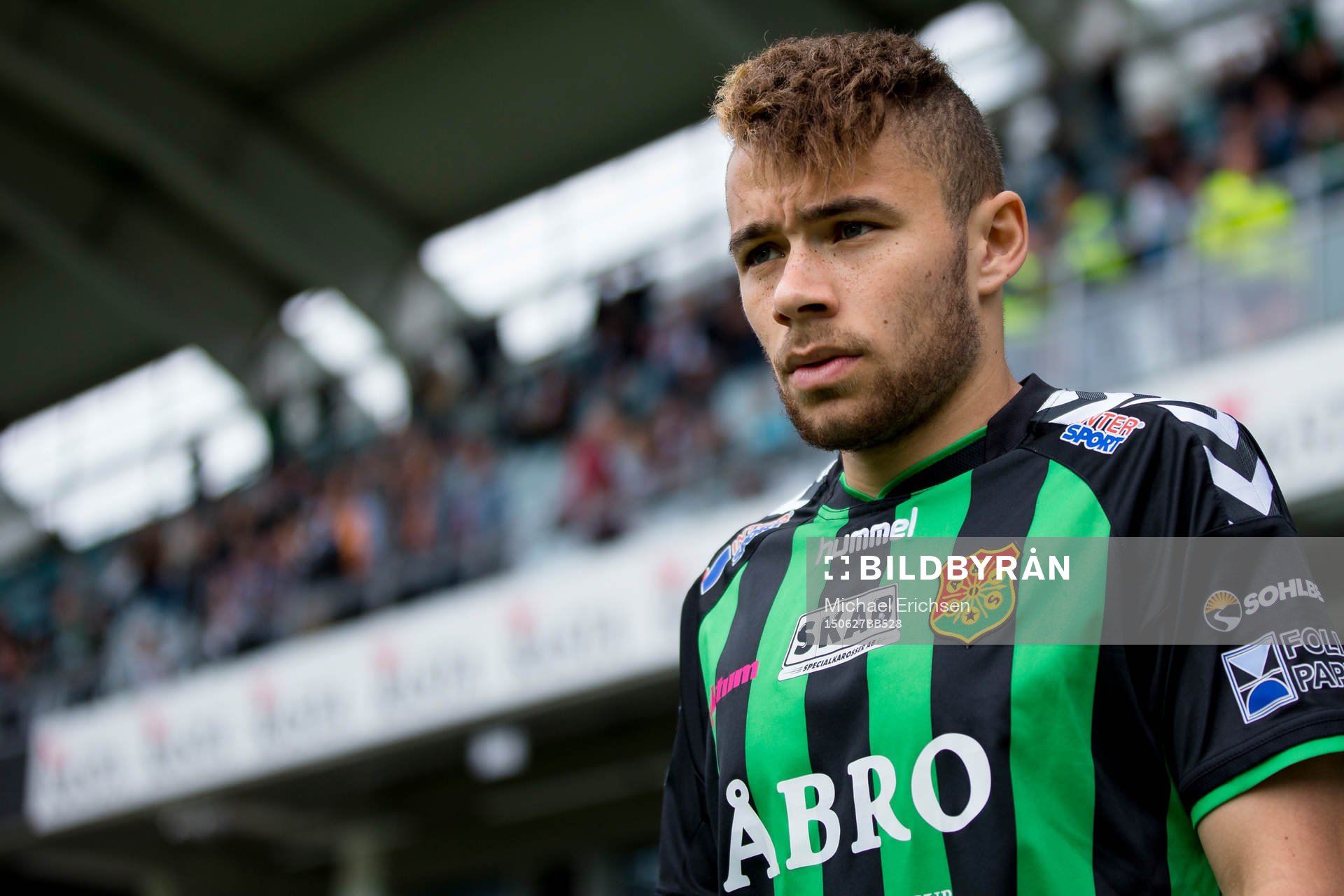 GAIS Malkolm Moenza innan fotbollsmatchen i Superettan