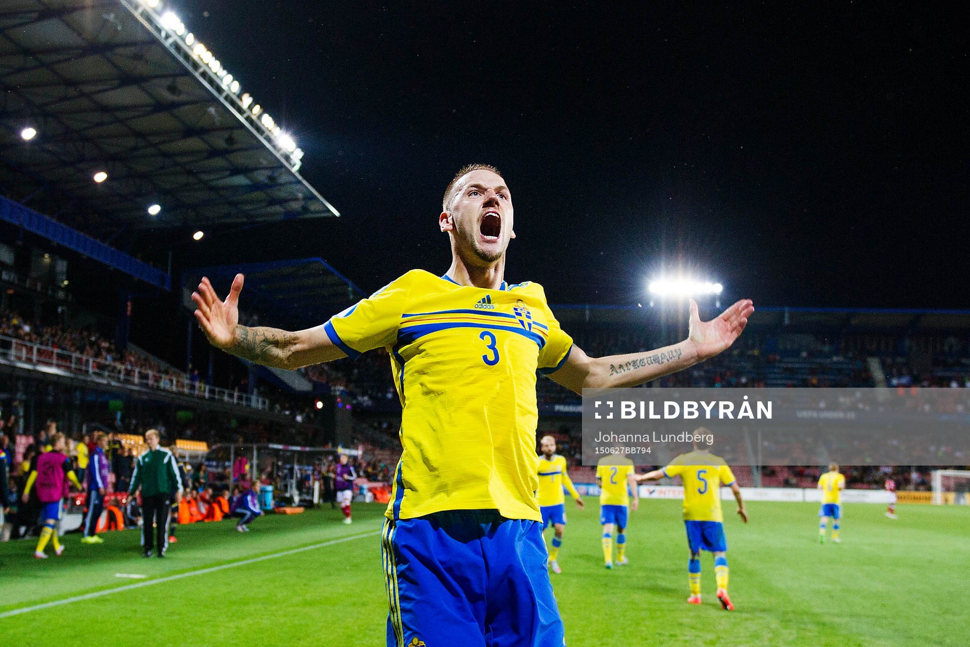 Sveriges Alexander Milosevic jublar