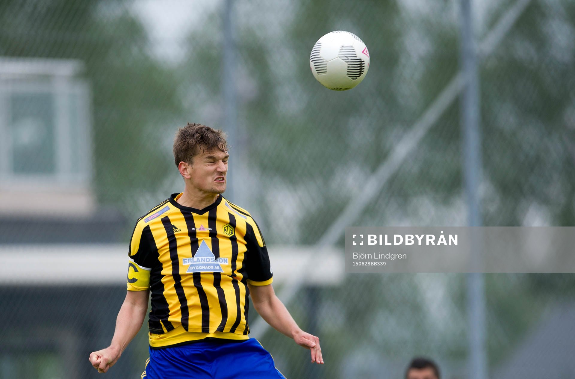Jonsereds Anton Regnander-Bergh under fotbollsmatchen i Division 2 mellan Höganäs och Jonsered den 28 juni 2015 i Höganäs.