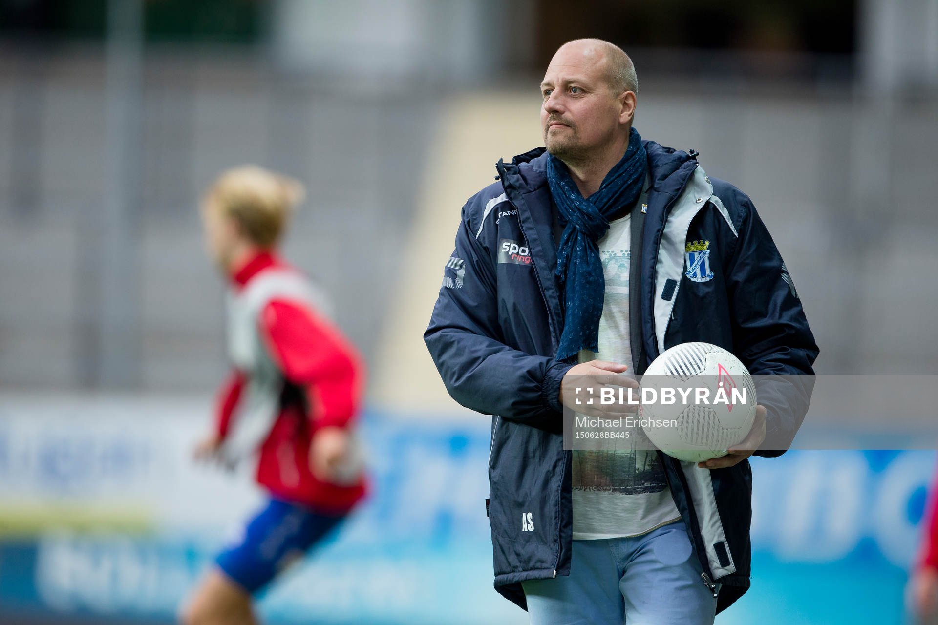 Kristianstads sportchef Anders Swahn innan fotbollsmatchen