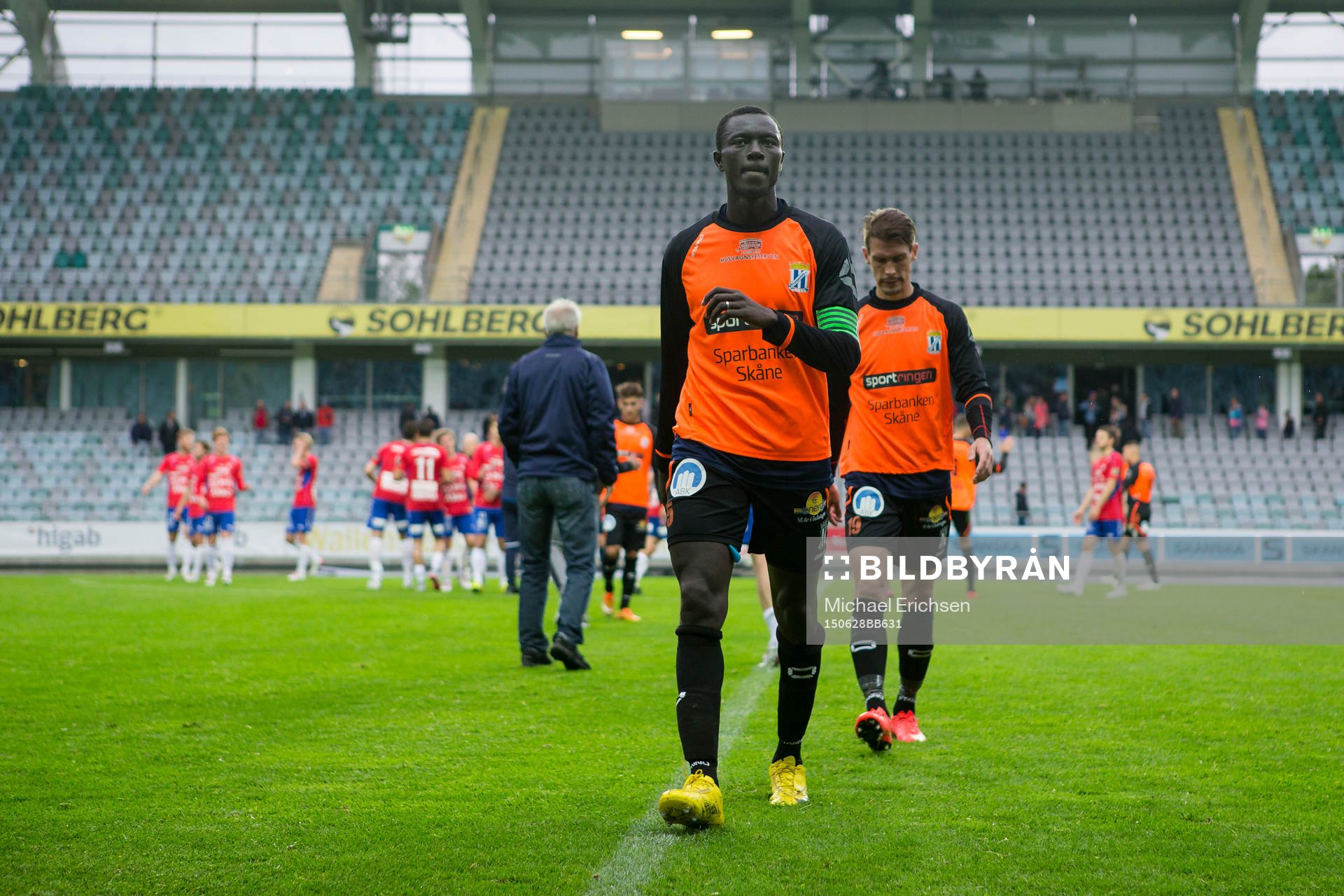 Kristianstads lagkapten Mohammed Mbye och Andreas Grahm