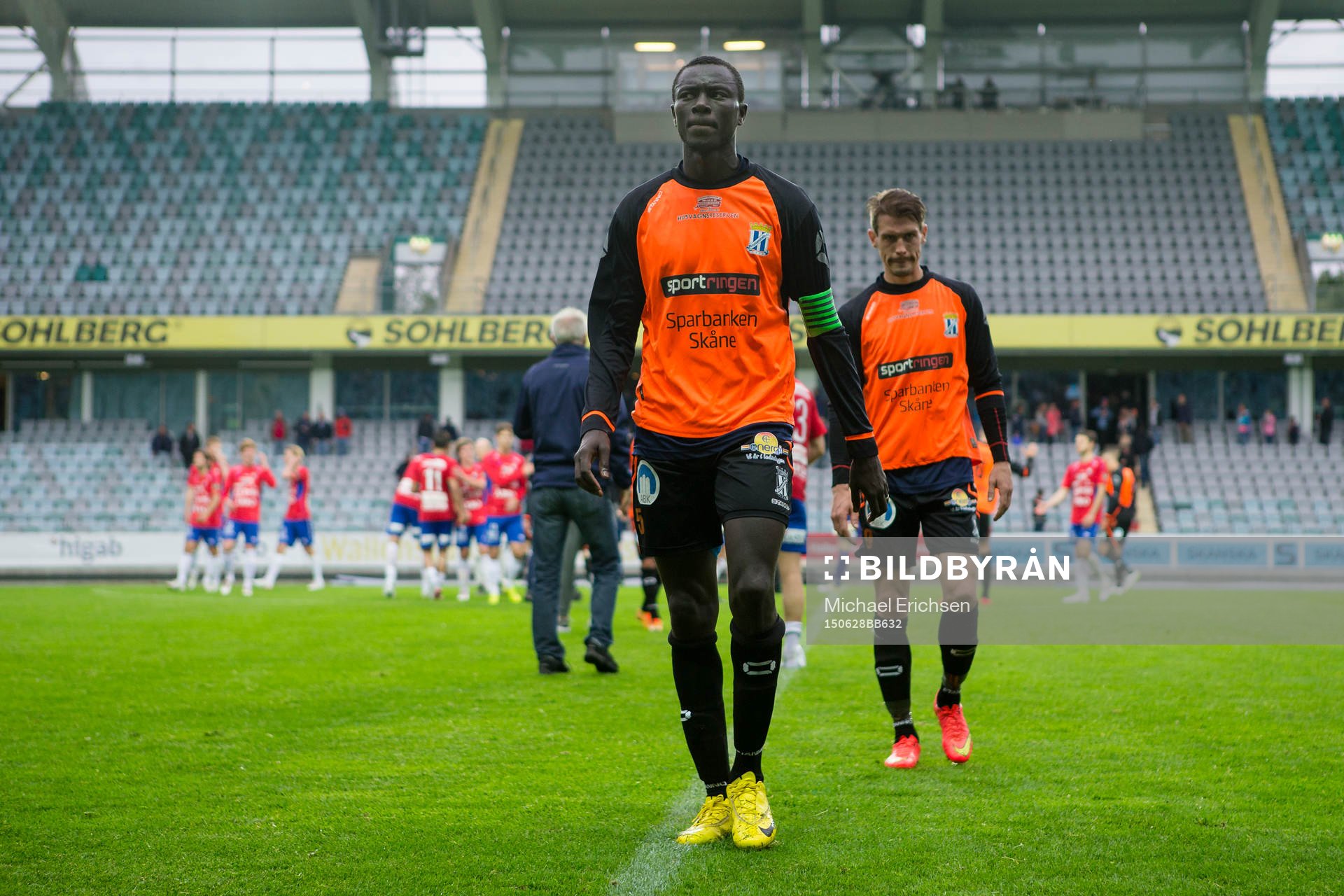 Kristianstads lagkapten Mohammed Mbye och Andreas Grahm