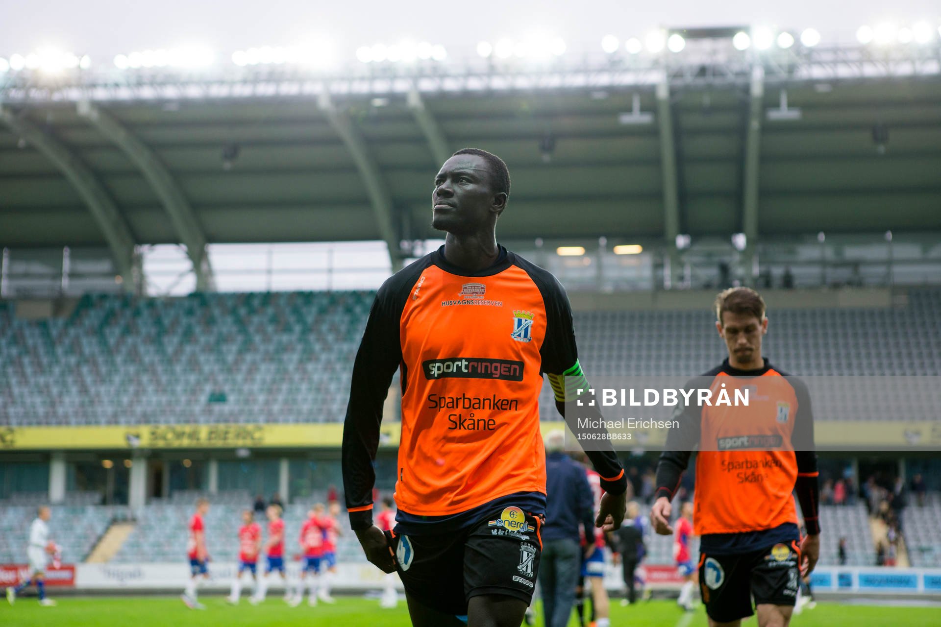 Kristianstads lagkapten Mohammed Mbye och Andreas Grahm