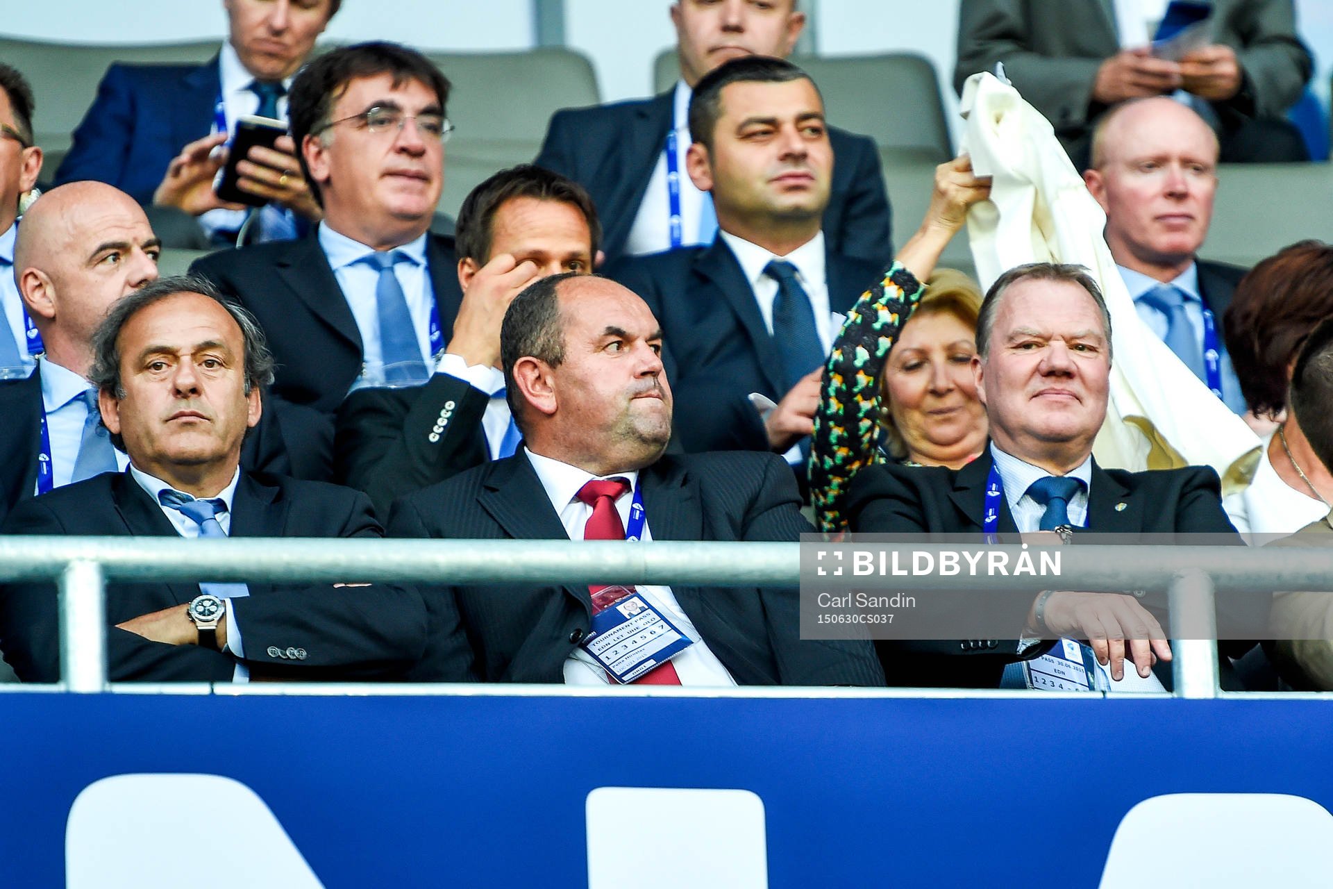 Uefas ordförande Michel Platini, tv, och Karl-Erik