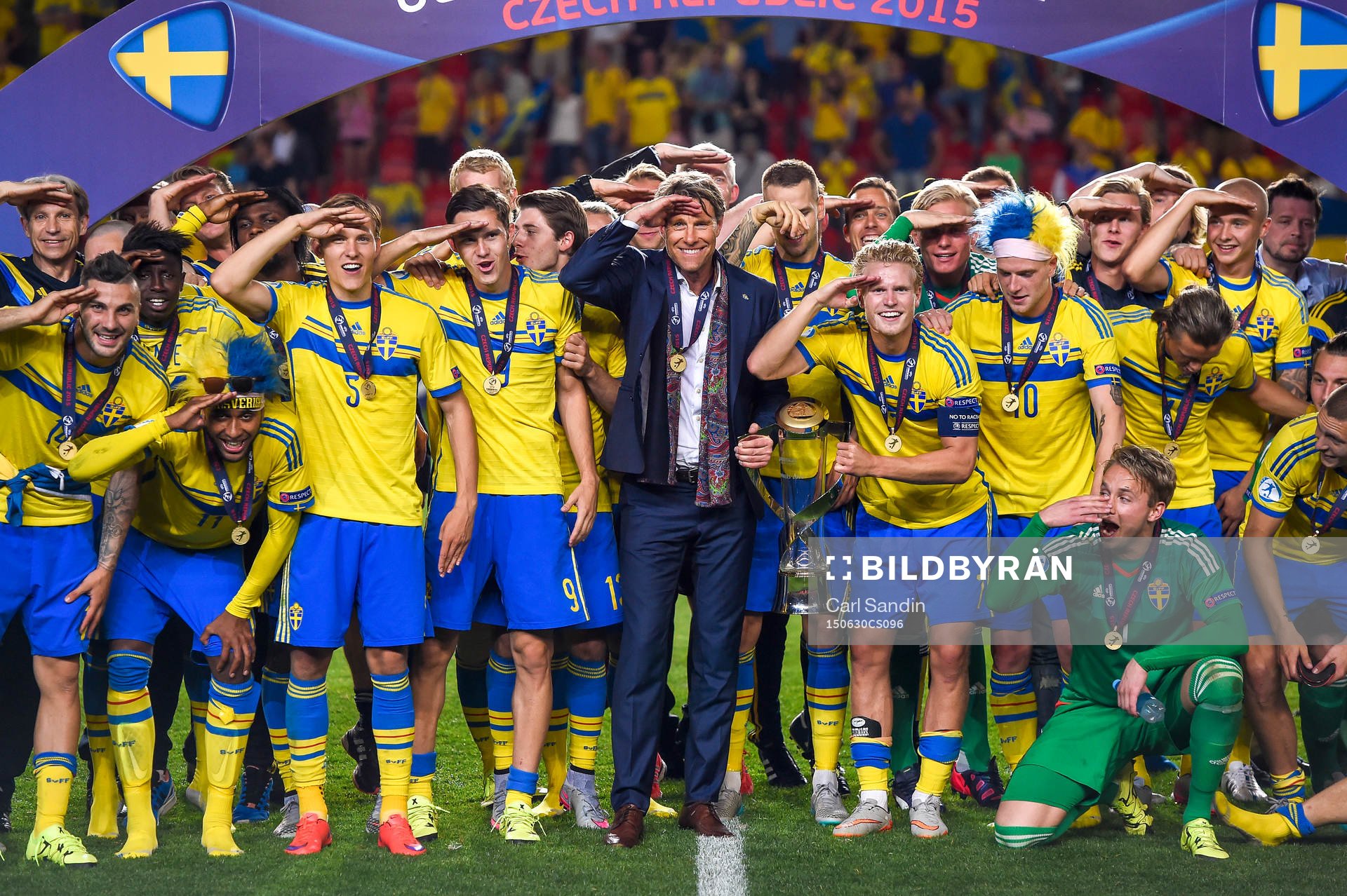 Sveriges landslag firar