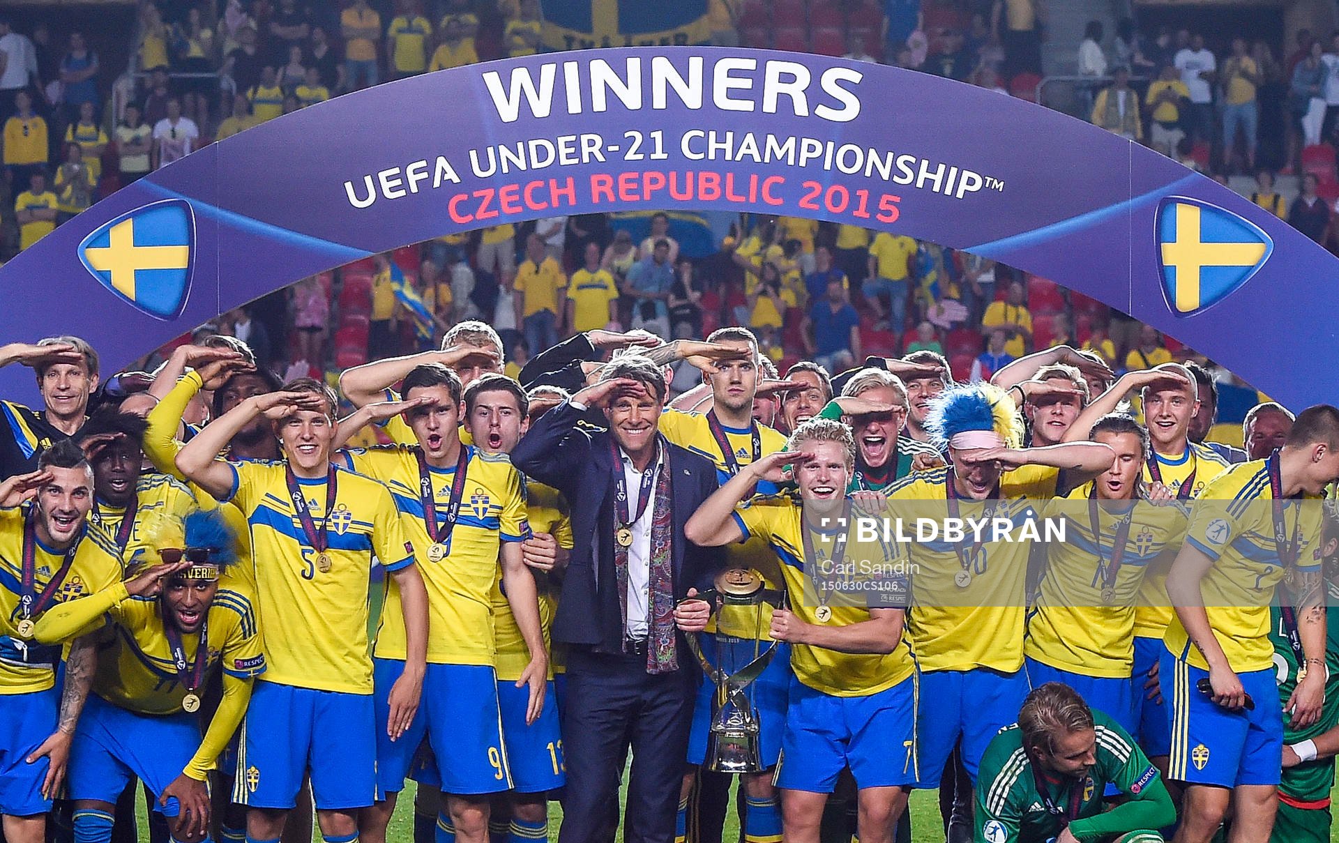 Sveriges landslag firar