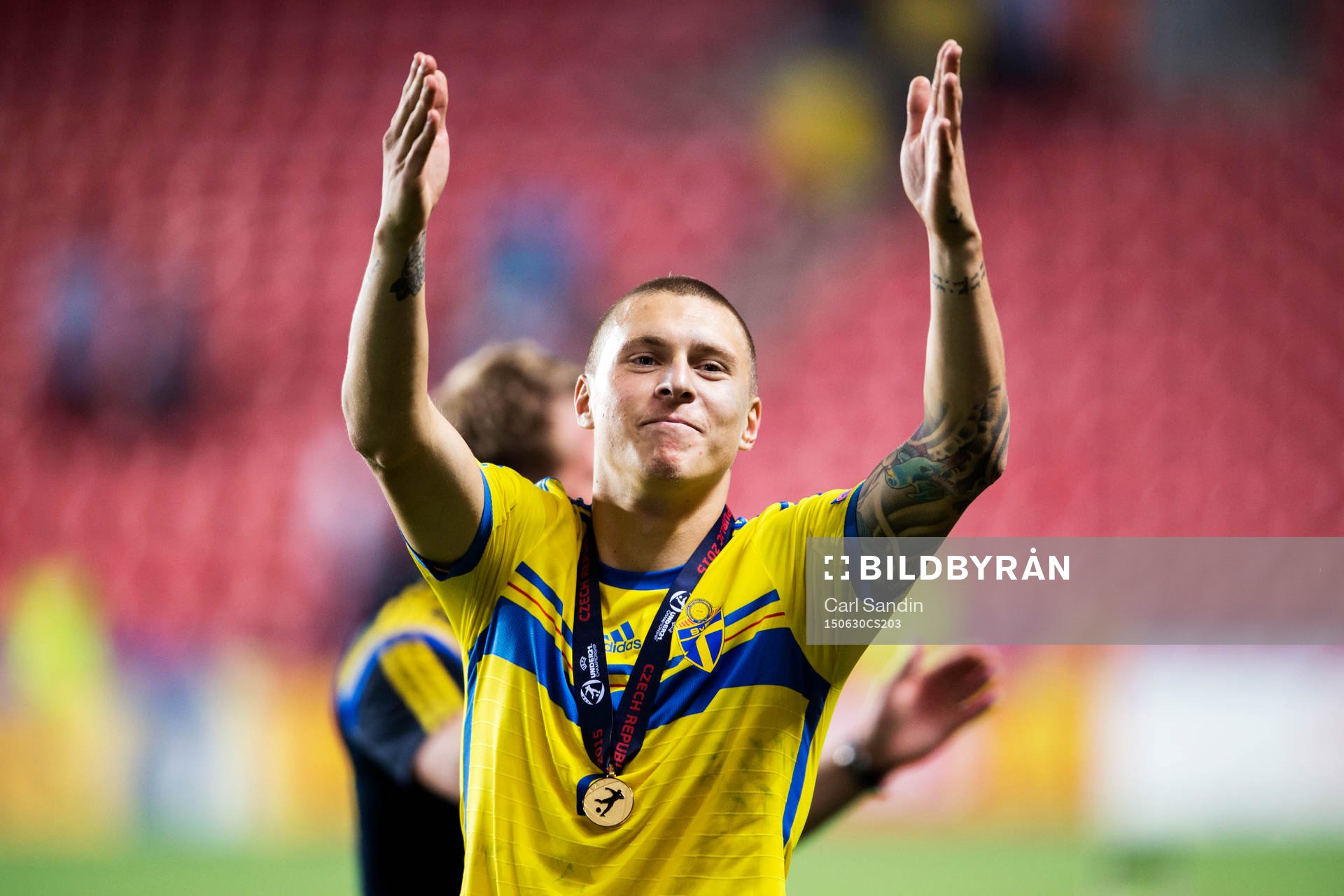 Sveriges Victor Nilsson Lindelöf jublar
