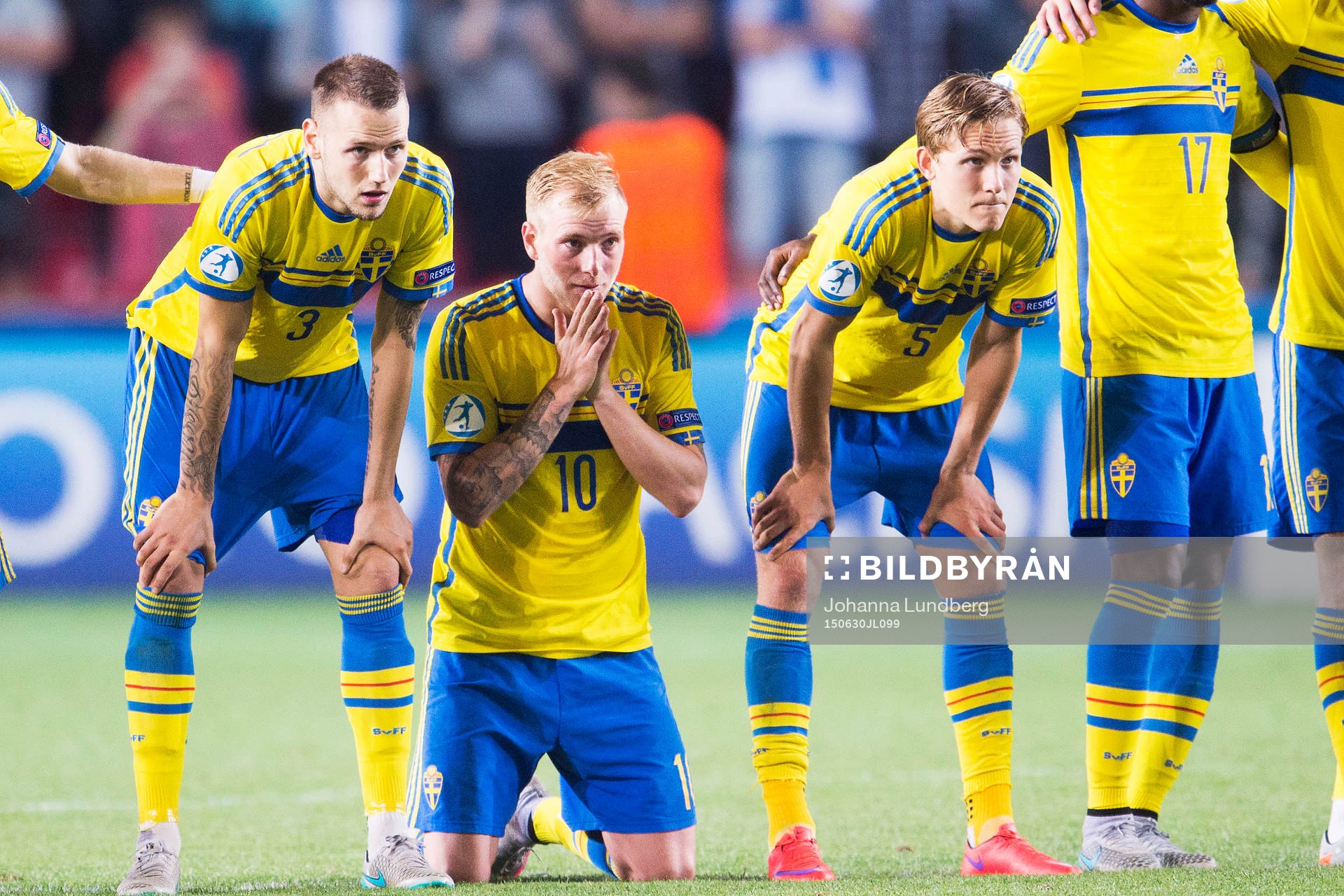 Sveriges Alexander Milosevic, John Guidetti och Ludwig