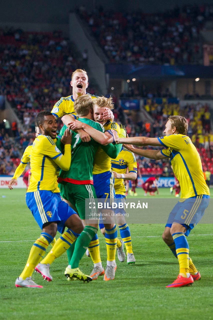 Sveriges Isaac Kiese Thelin, John Guidetti, Oscar Hiljemark