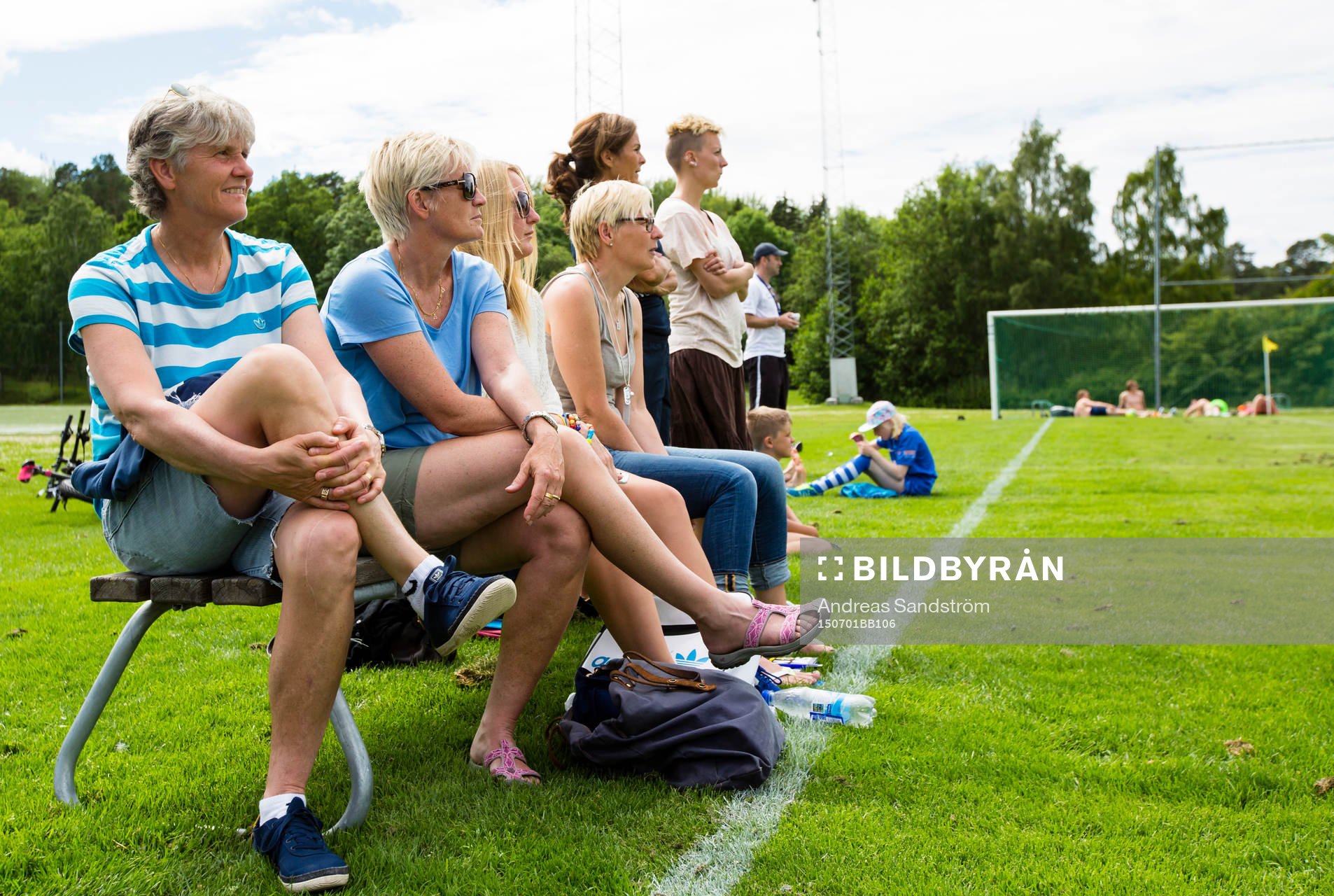 Sveriges förbundskapten Pia Sundhage som åskådare