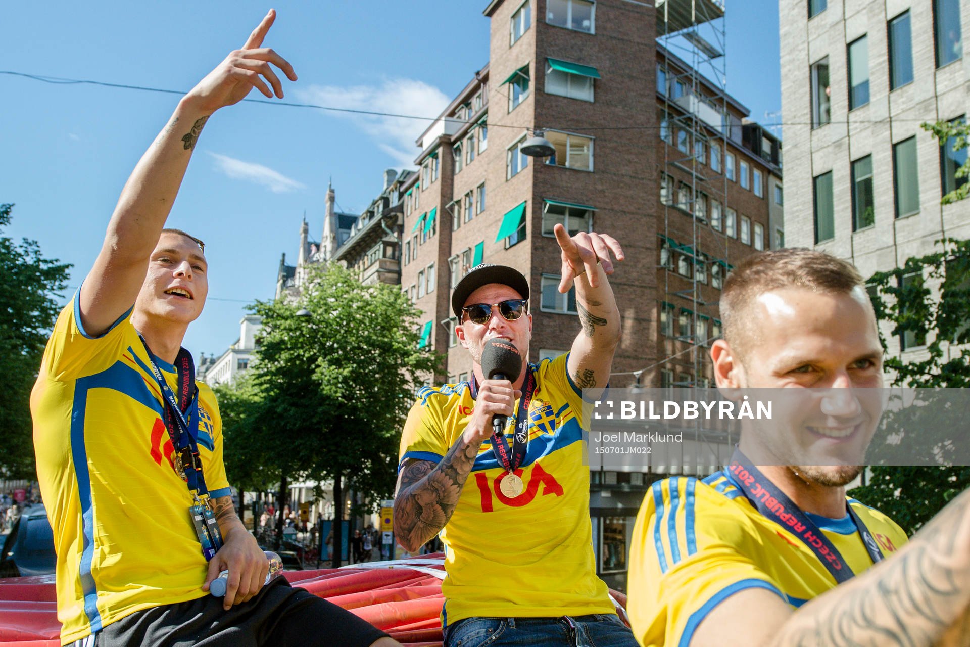 Sveriges Victor Nilsson Lindelöf, John Guidetti  och