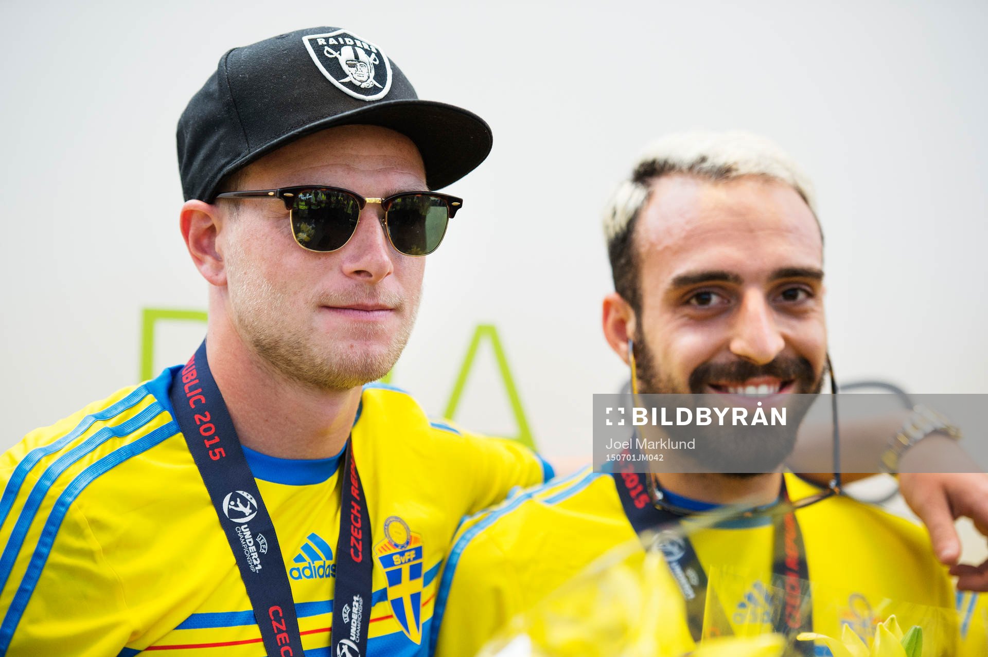 John Guidetti och Abdullah Khalili när Sveriges