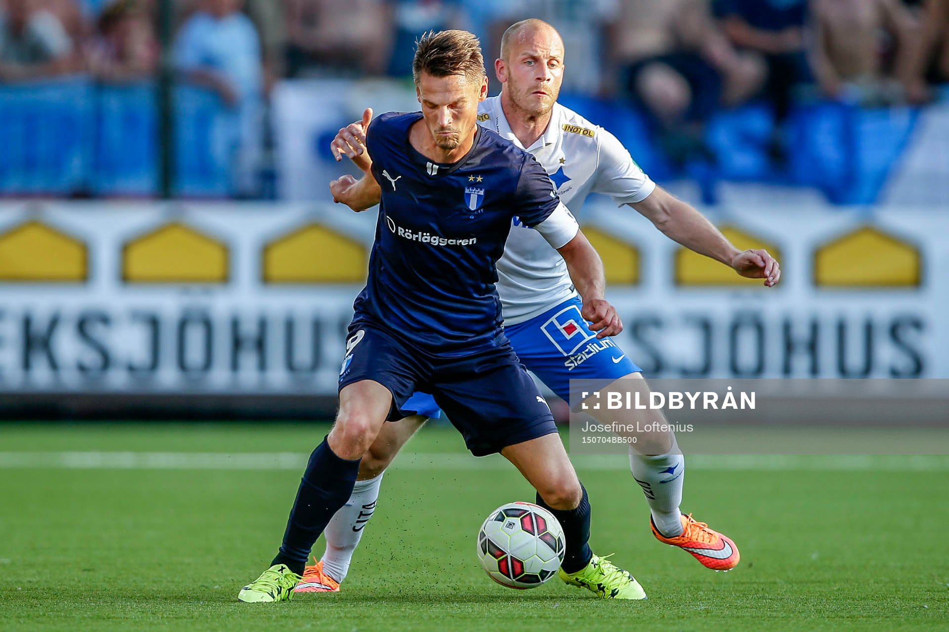 Malmö FFs Markus Rosenberg och Norrköpings Daniel Sjölund