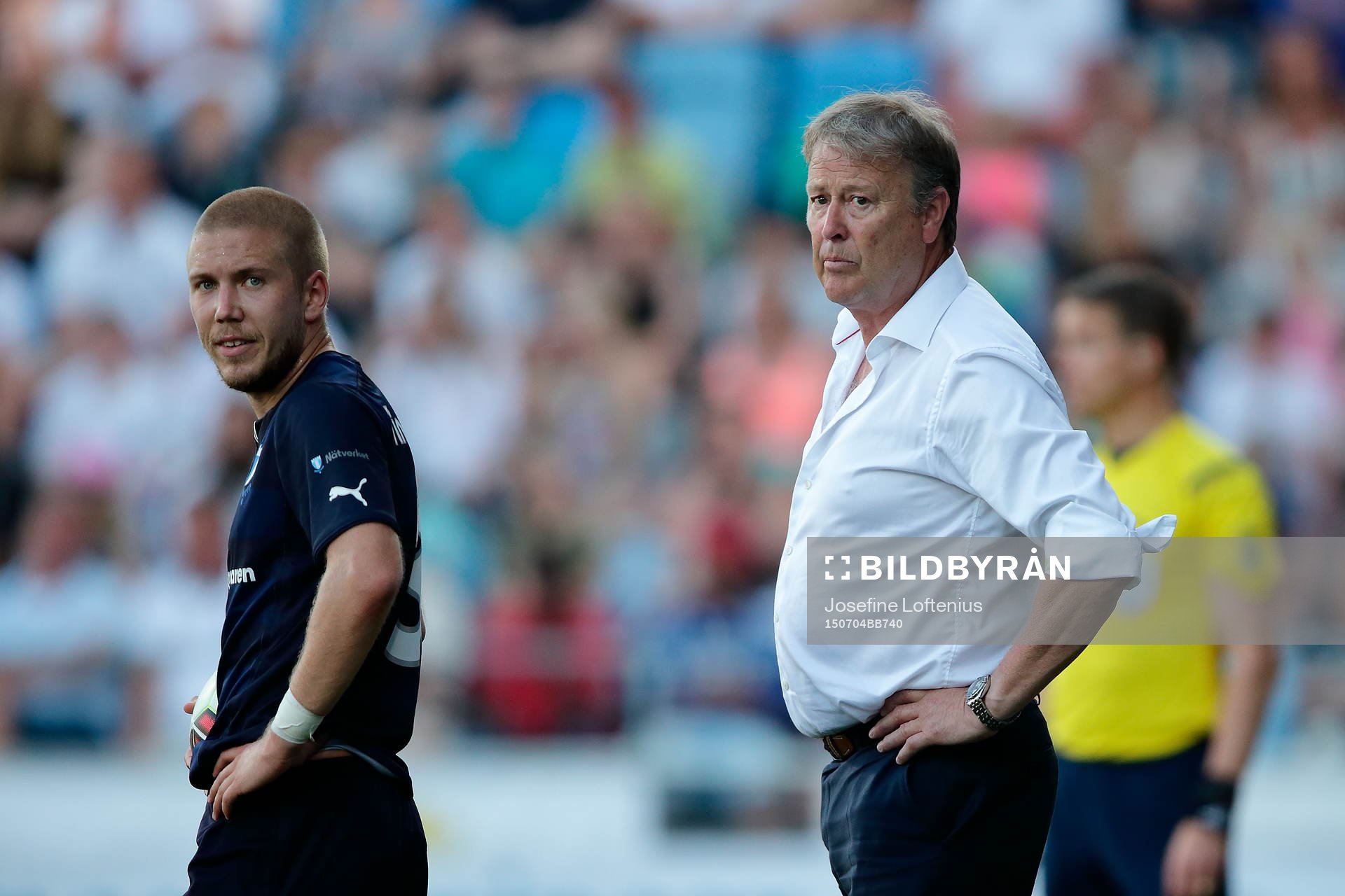 Malmös tränare Åge Hareide och Anton Tinnerholm