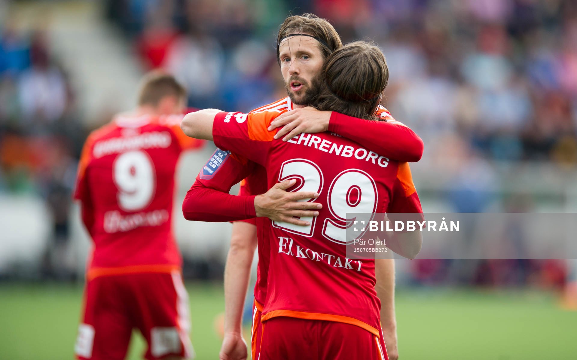 IFK Göteborgs Gustav Engvall jublar efter han gjort 0-2 målet under fotbollsmatchen i Allsvenskan mellan GIF Sundsvall och IFK Göteborg den 5 Juli 2015 i Sundsvall.