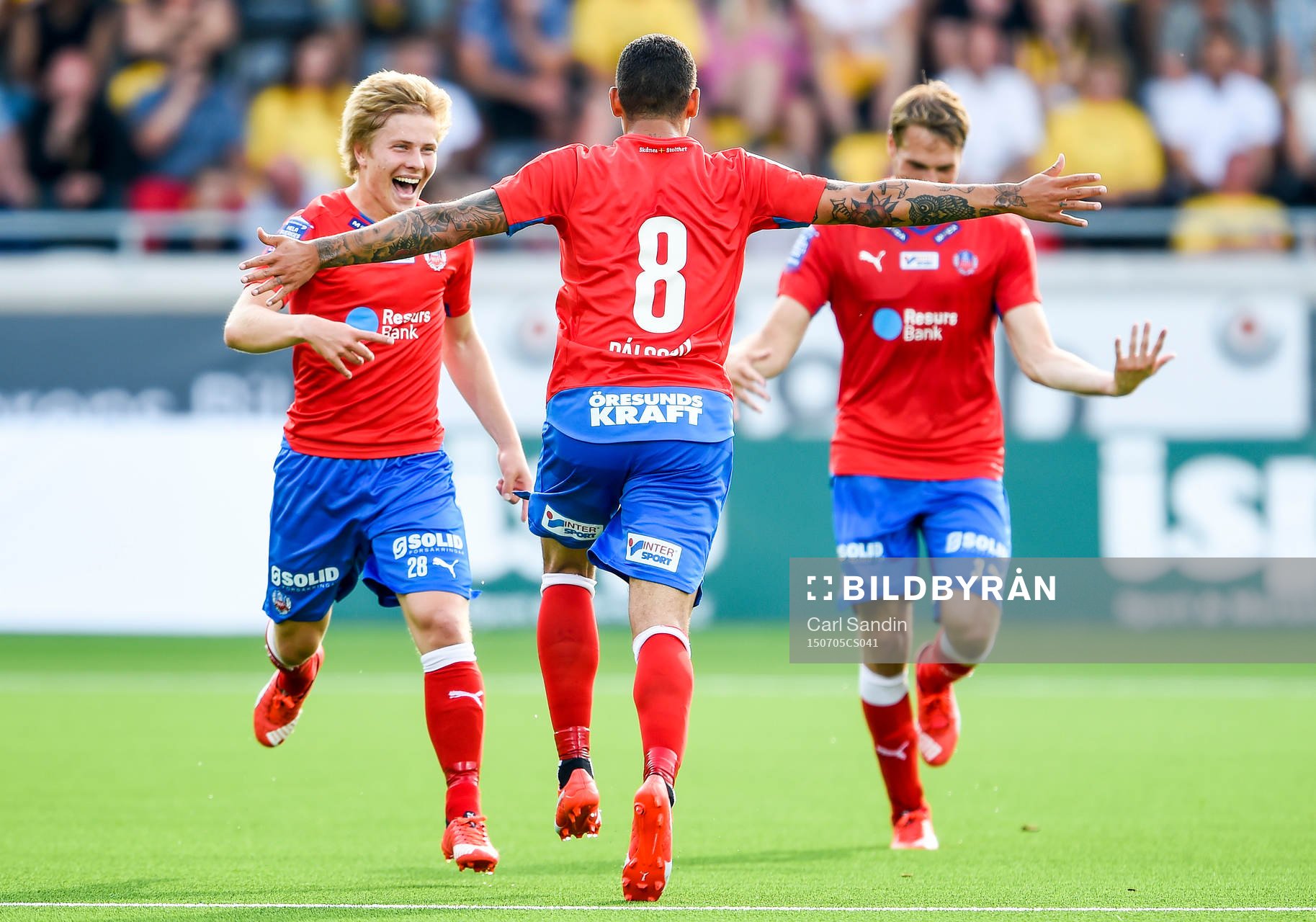 Helsingborgs Jere Uronen , Victor Palsson och Frederik