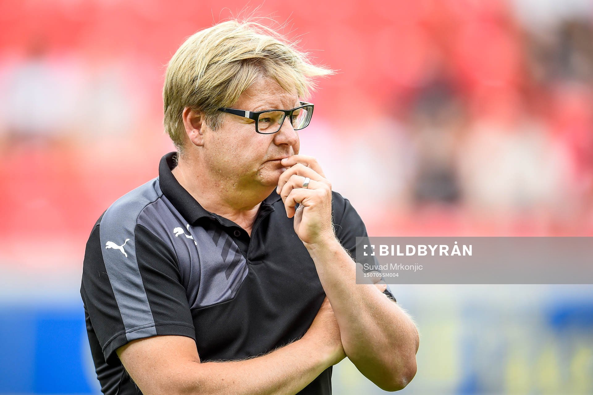 Kalmars tränare Peter Swärdh före fotbollsmatchen i
