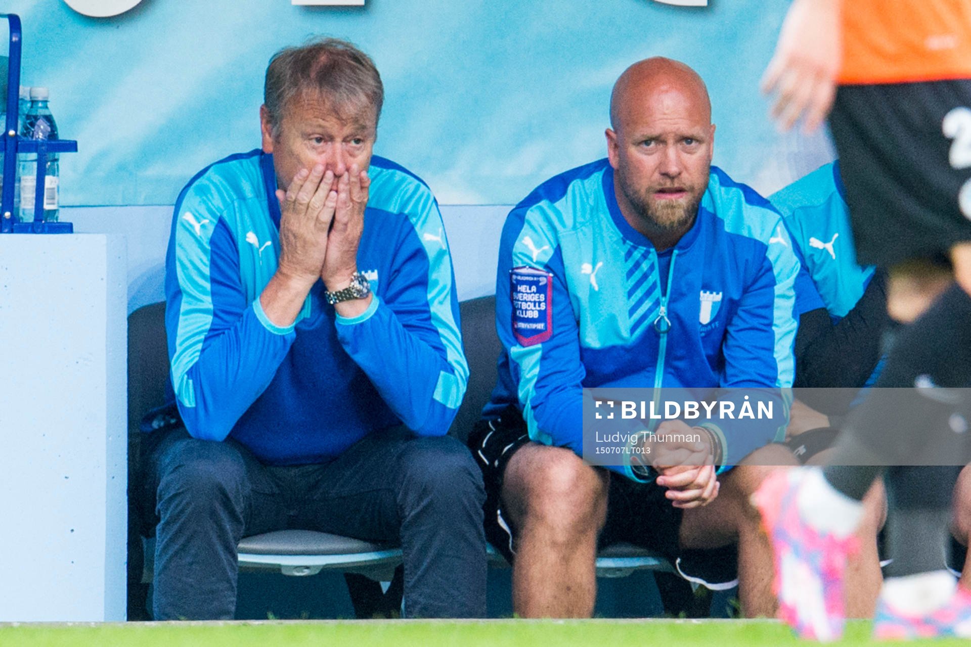 Malmö FFs tränare Åge Hareide och assisterande tränare