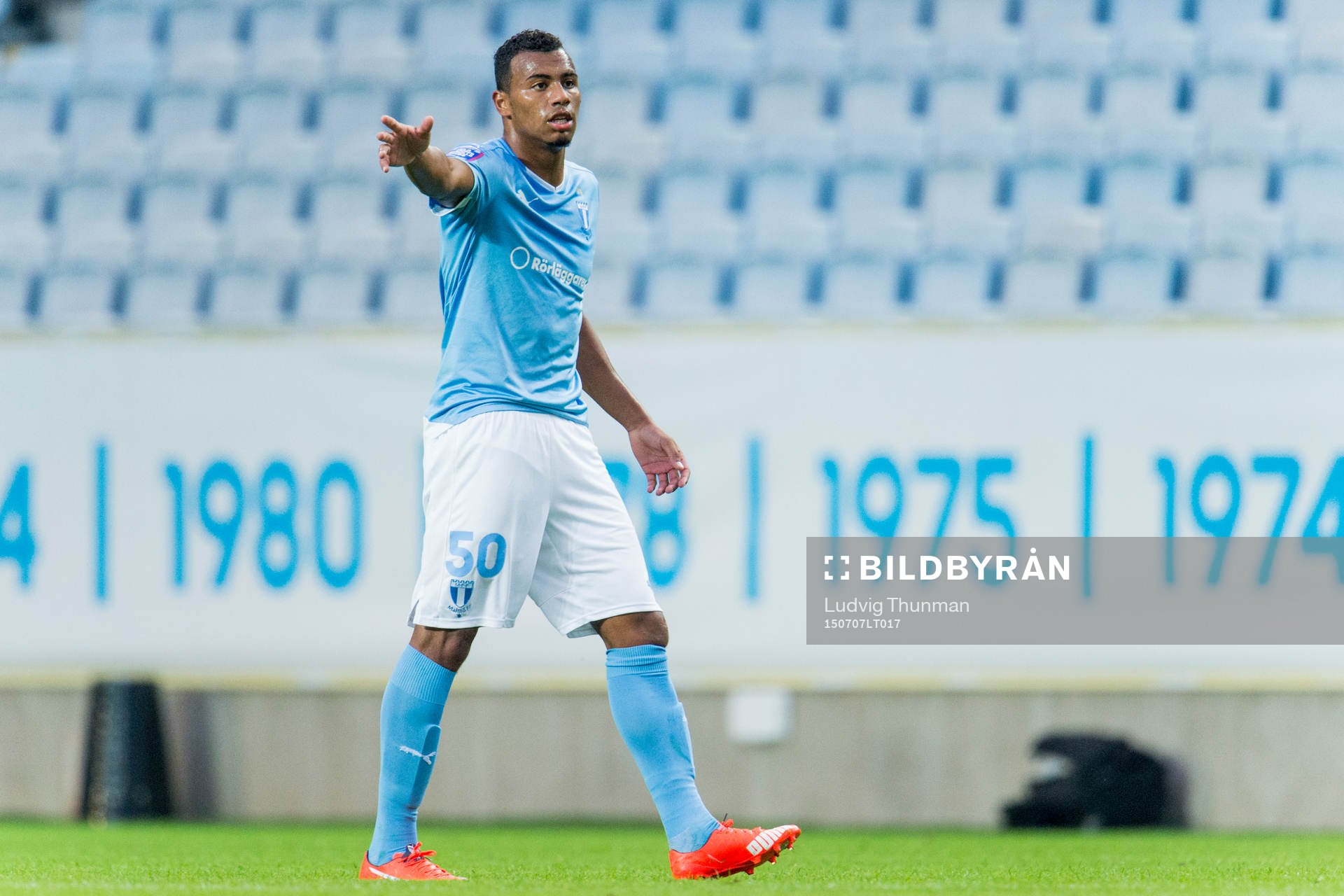 Malmö FFs Luis Felipe Carvalho Da Silva under träningsmatchen i fotboll mellan Malmö FF och Slogan Liberec den 7 juli 2015 i Malmö.