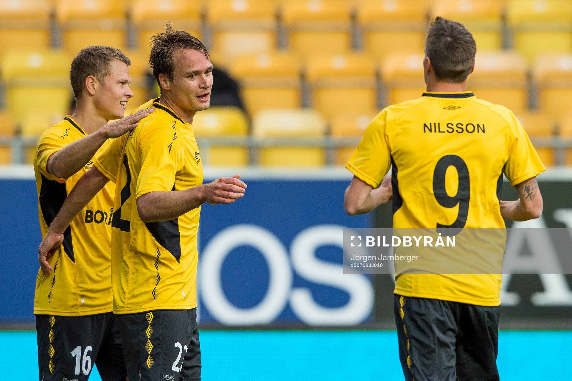 Elfsborgs Viktor Prodell jublar efter att gjort 4-0 under en fotbollsmatch i Europa League mellan Elfsborg och Lahti den 9 juli 2015 i Borås.