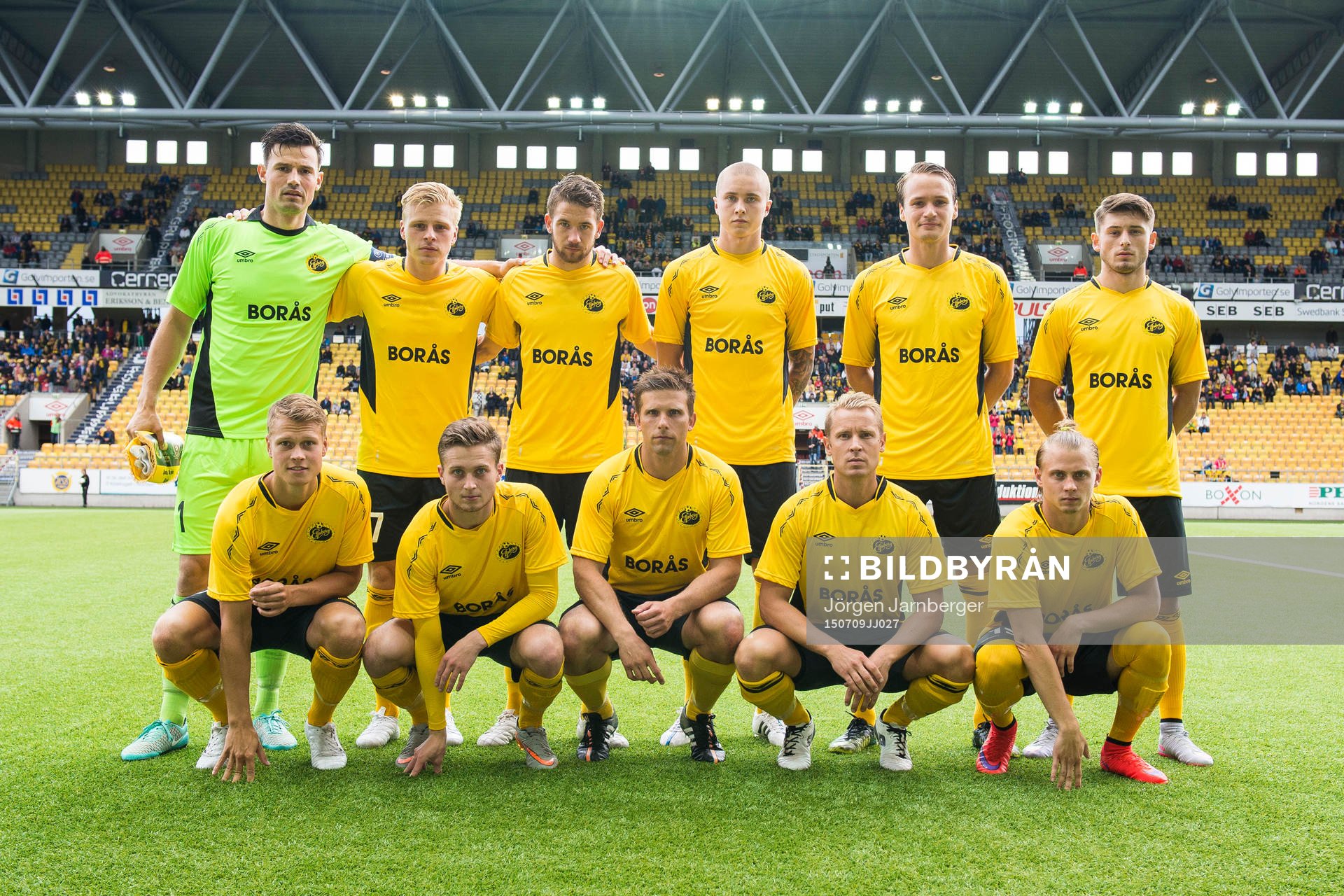 Elfsborgs startelva innan en fotbollsmatch i Europa League