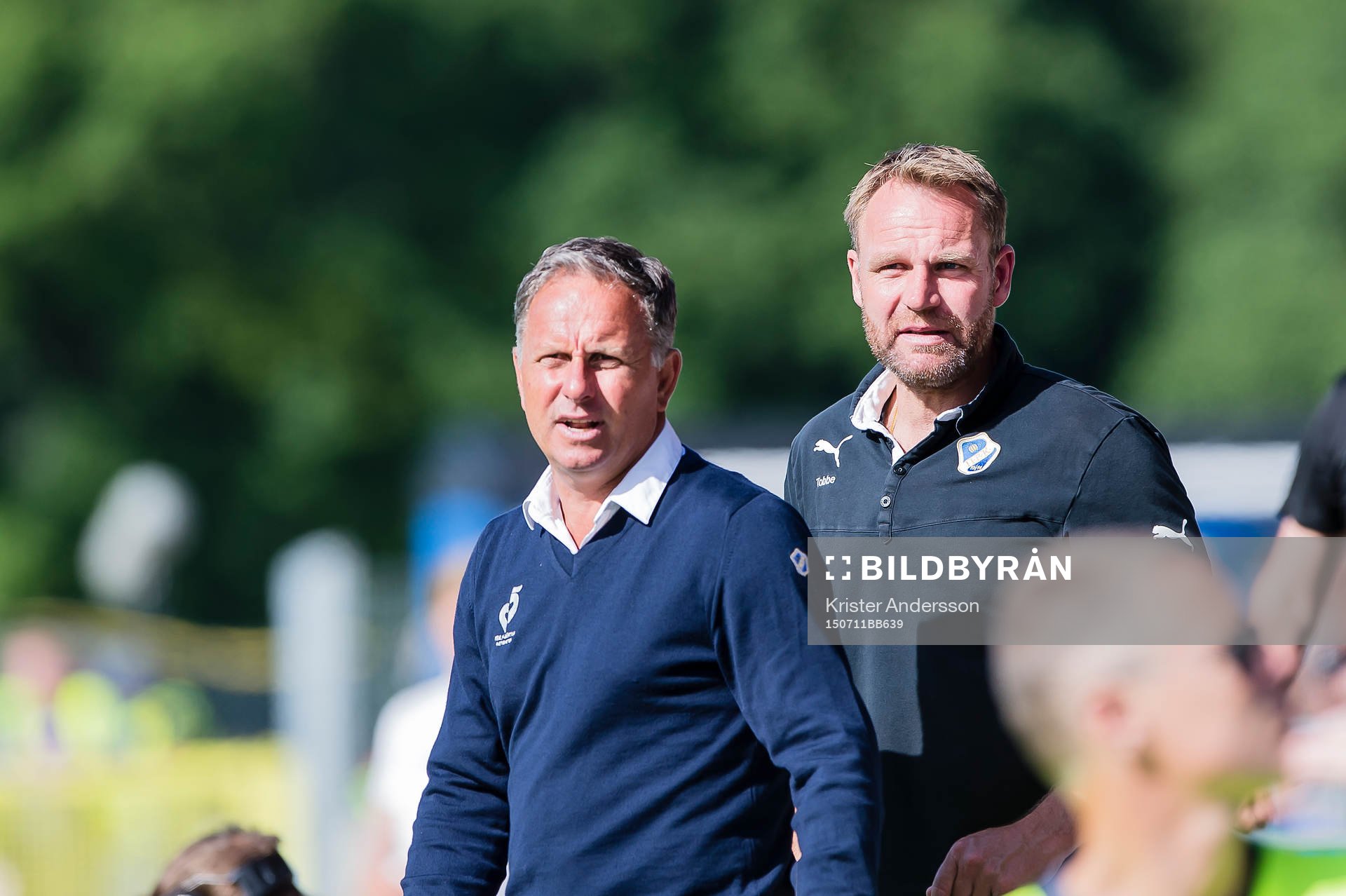 Halmstads tränare Janne Jönsson och assisterande tränare