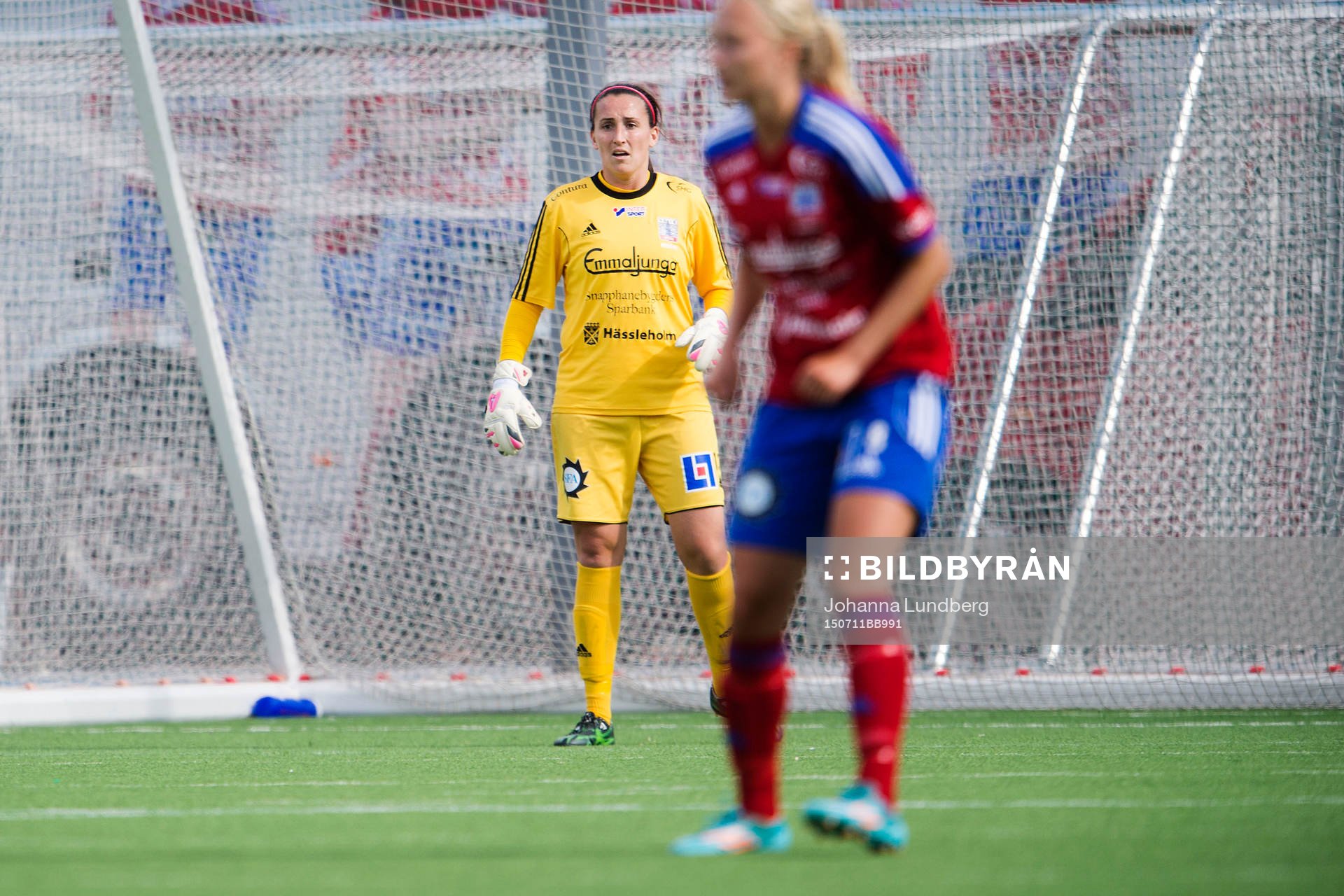 Vittsjös målvakt Shannon Lynn under fotbollsmatchen i Damallsvenskan mellan Hammarby och Vittsjö den 11 juli 2015 i Stockholm. 