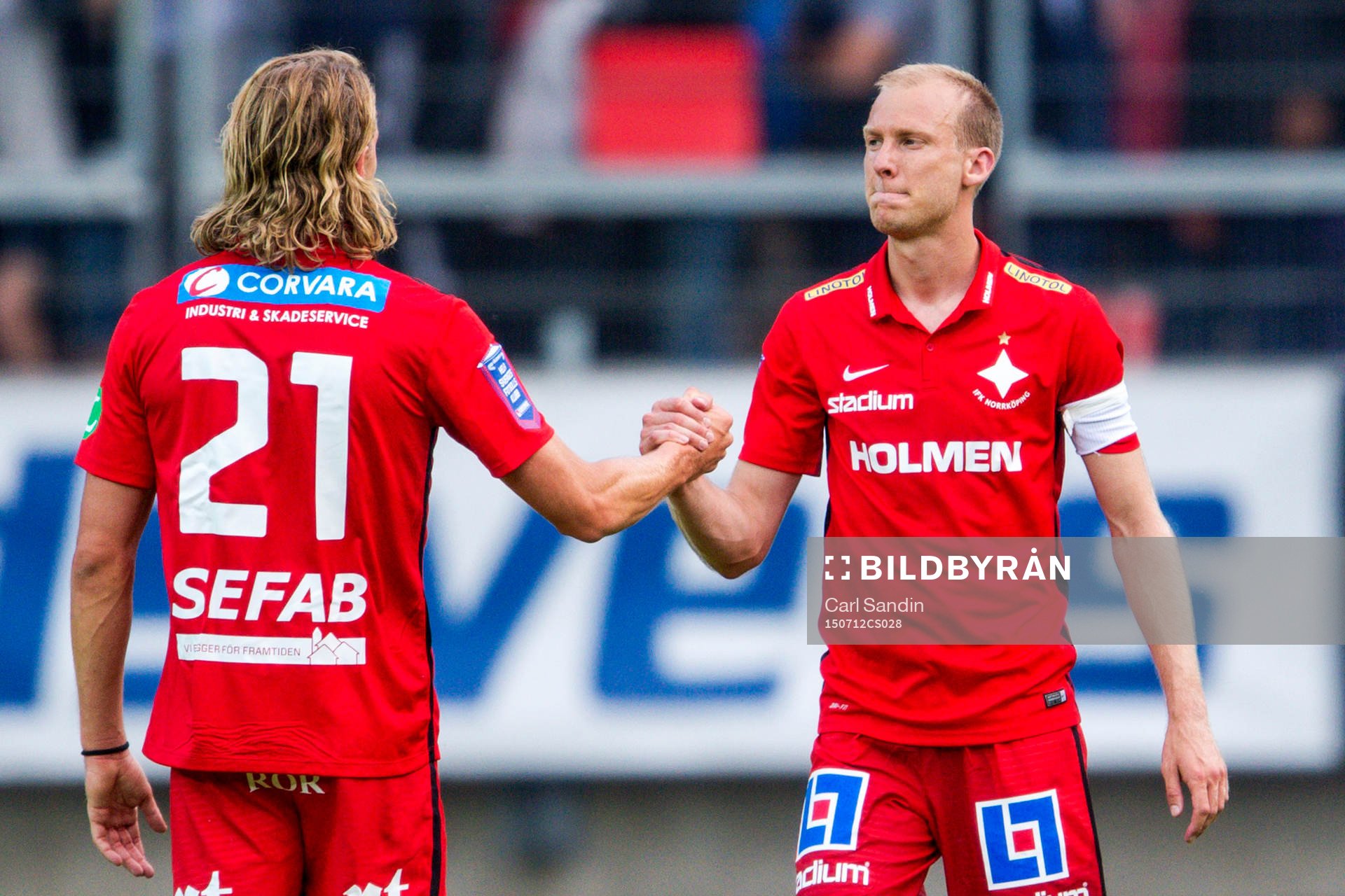 Norrköpings Andreas Hadenius och Andreas Johansson firar