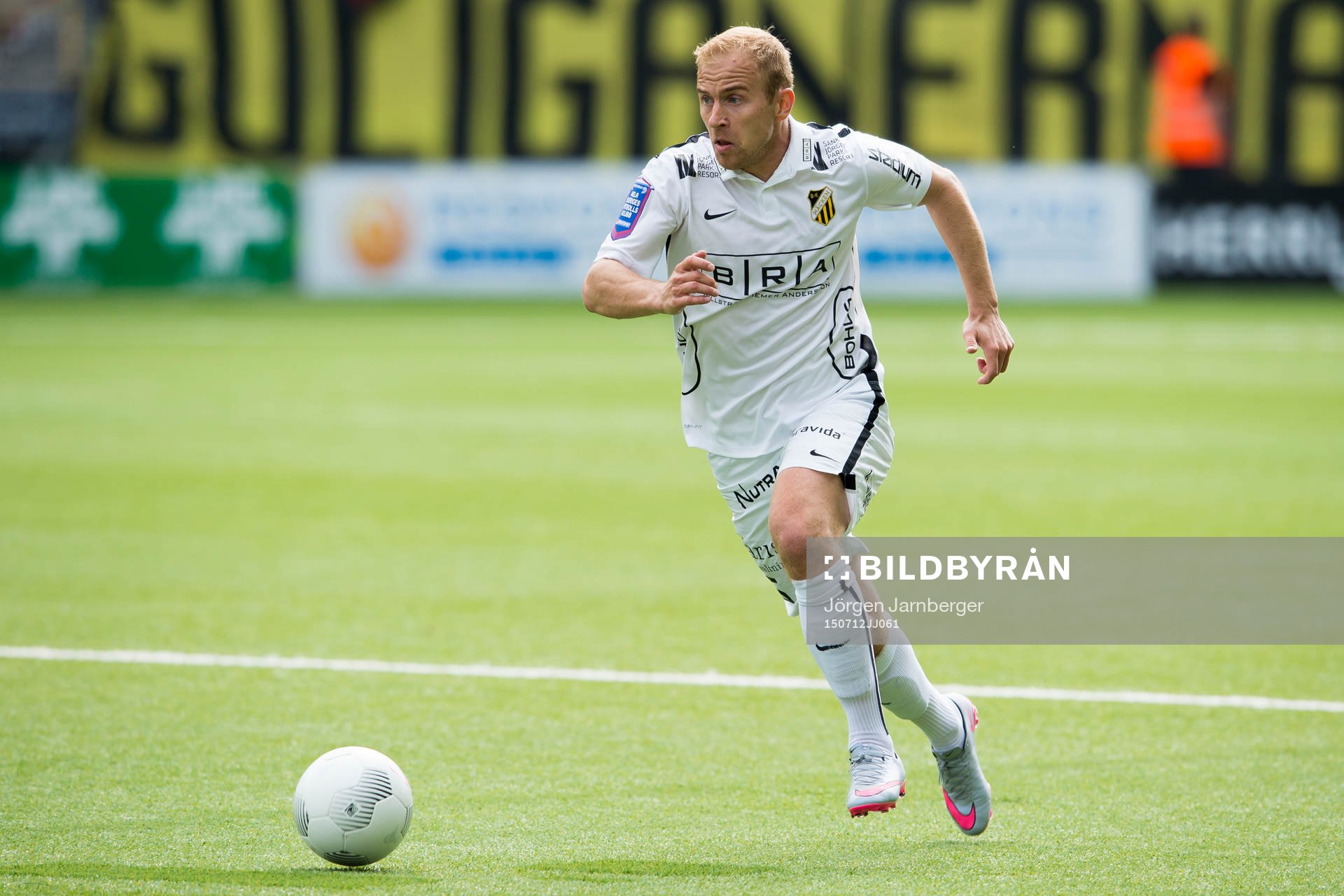 Häckens Kari Arkivuo under en fotbollsmatch i Allsvenskan mellan Elfsborg och Häcken den 12 juli 2015 i Borås.
