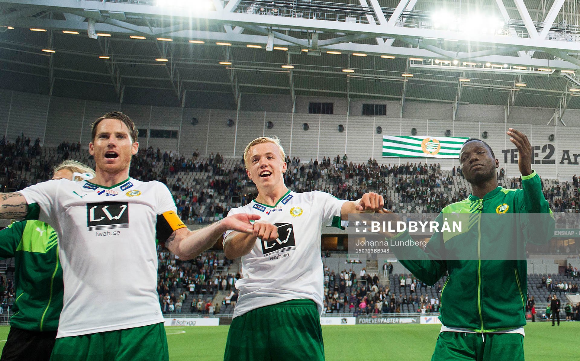 Hammarbys Johan Persson, Isac Lidberg, Amadaiya Rennie,