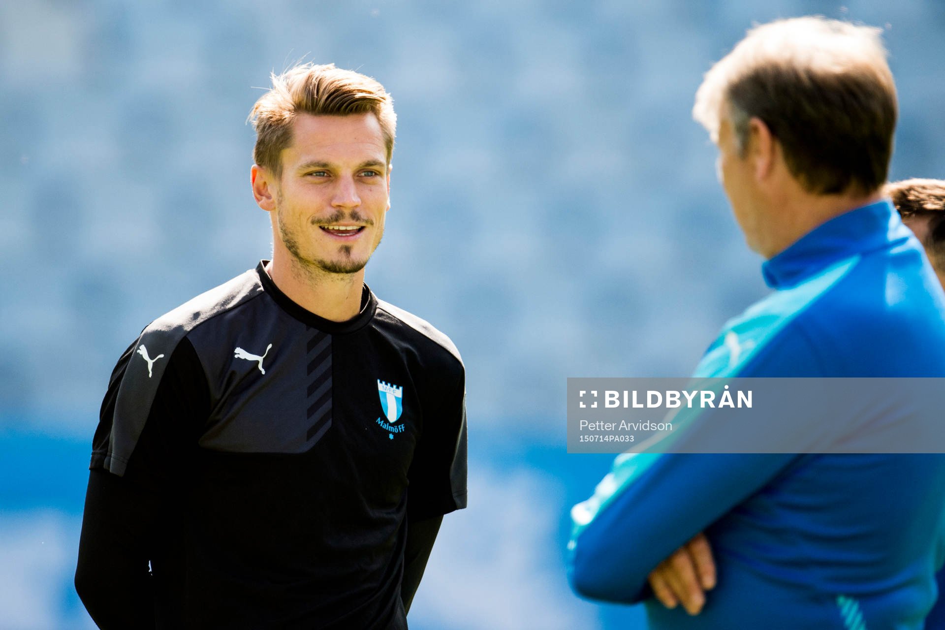 Markus Rosenberg i samtal med tränare Åge Hareide