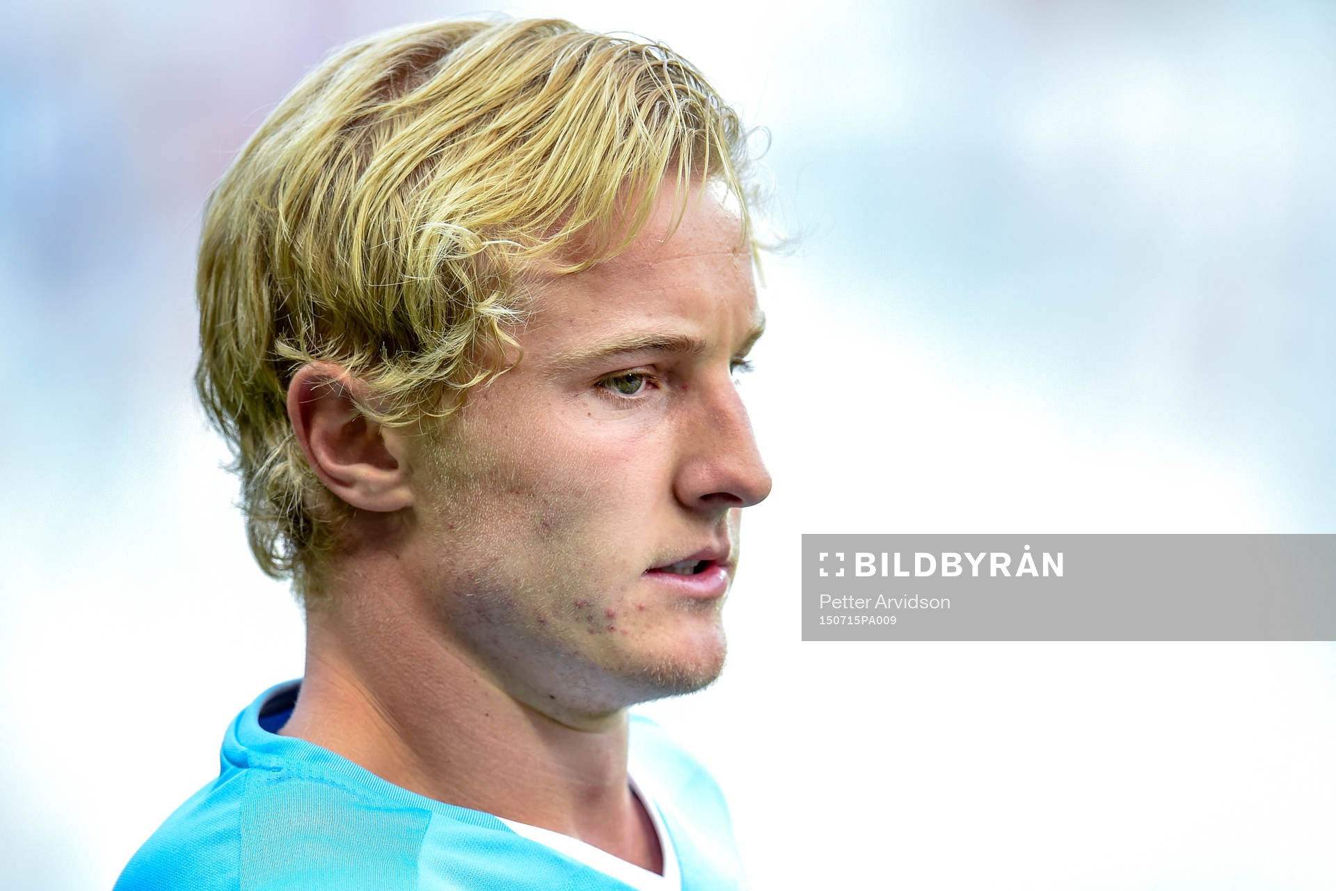 Malmö FFs Franz Brorsson före fotbollsmatchen i kvalet